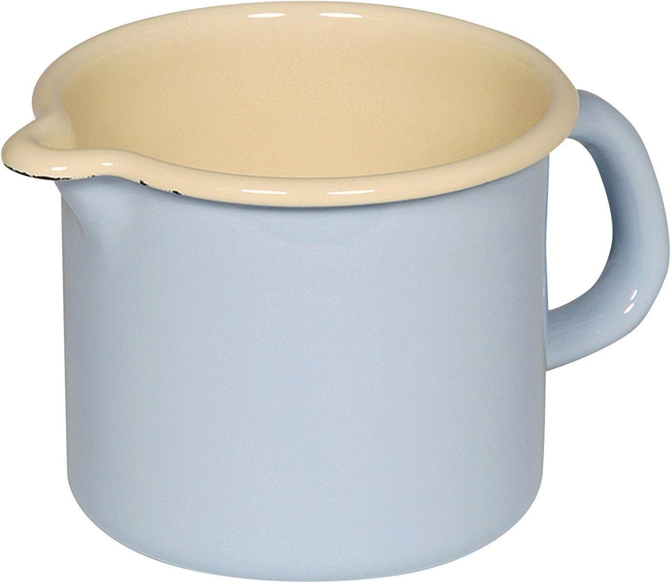 Riess Milchtopf Riess Schnabeltopf Ø9cm 0,5 Liter Classic Pastell Blau Emaille