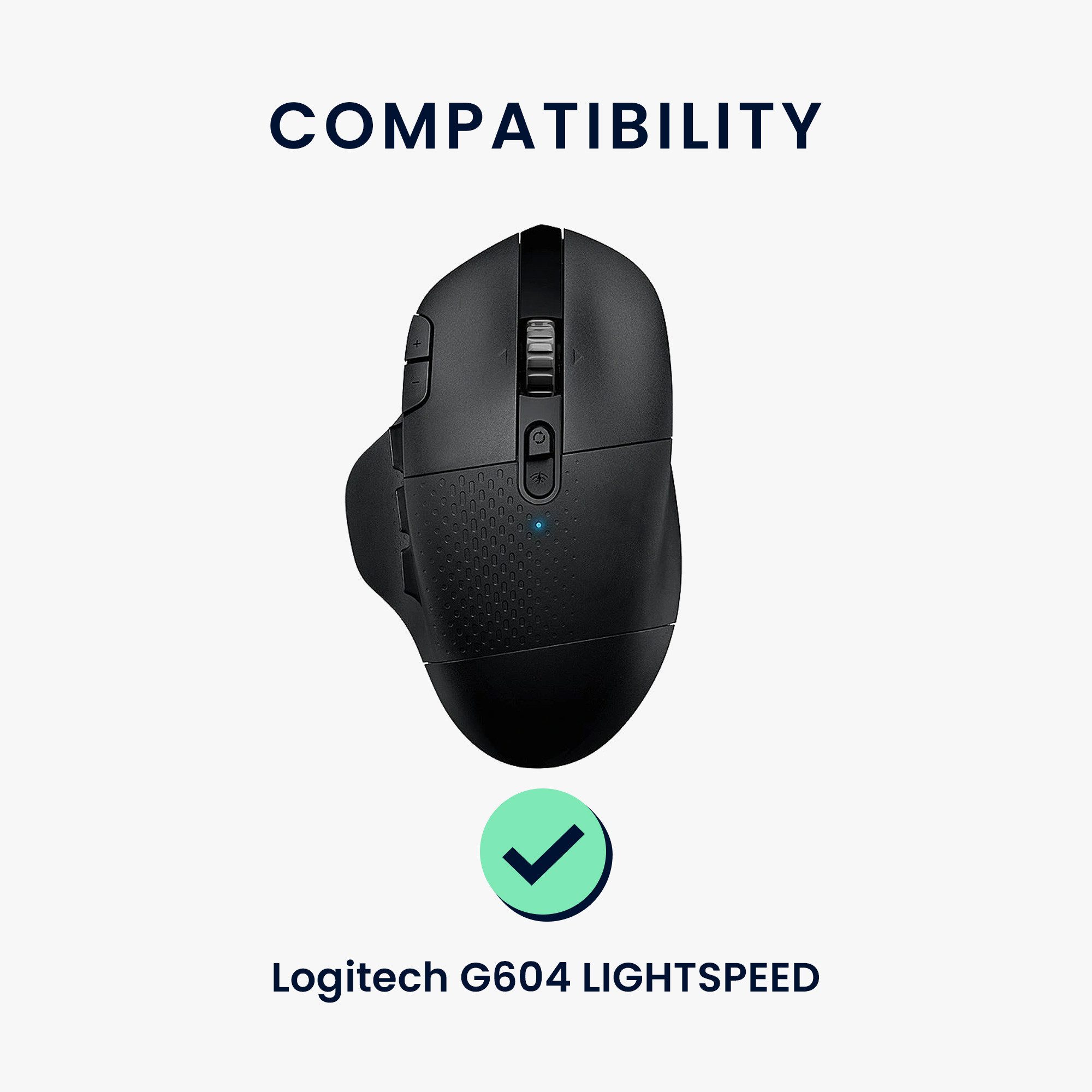 kwmobile Mausfüße Mouse Feet Sticker für Logitech G604 LIGHTSPEED (1-St), Ersatz Glider Mausfüße passgenau - Glides in Schwarz