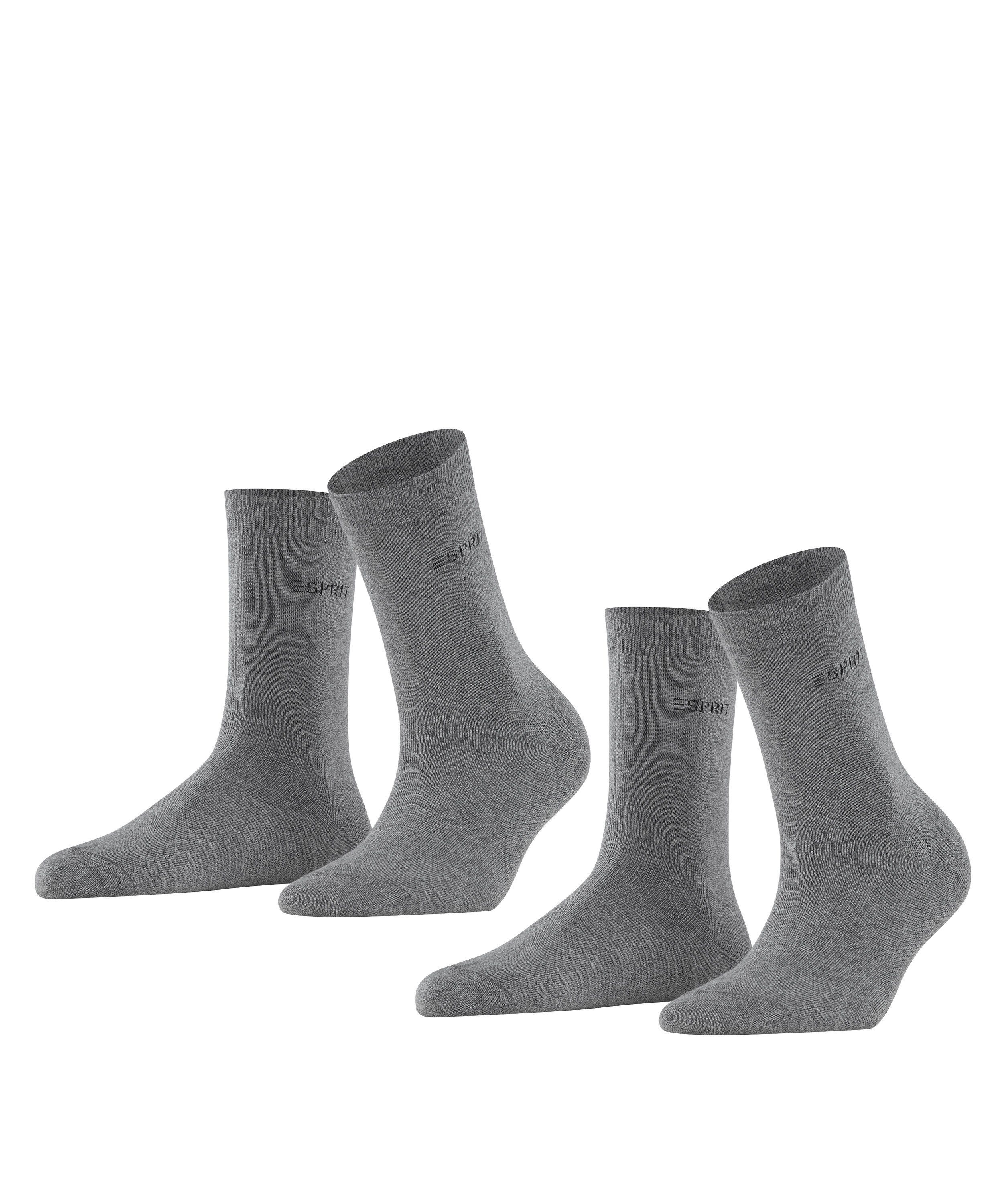 Esprit Socken Uni 2-Pack (2-Paar) light greymel. (3390)