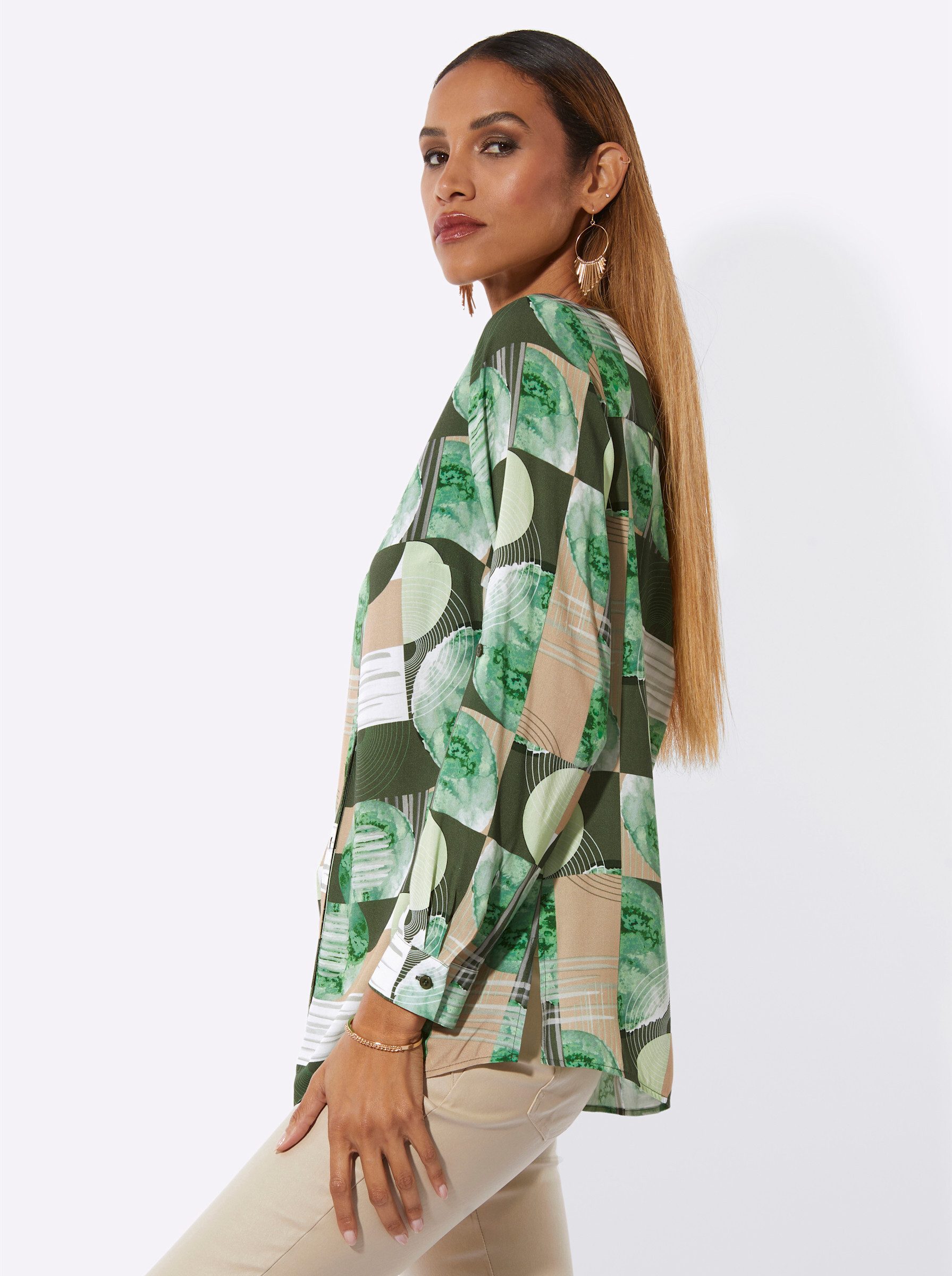 creation L Klassische Bluse Longbluse Langarm