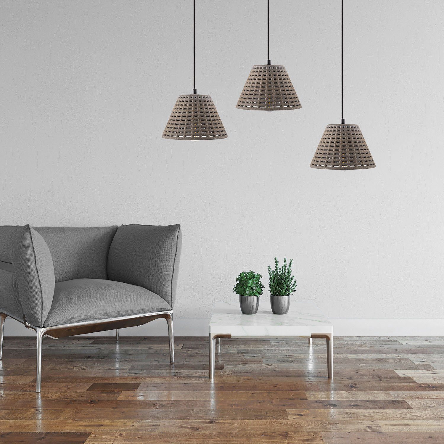 GITTA, Wohnzimmer Pendelleuchte ohne Leuchtmittel, LED, Paco Lampe Küche Hängelampe E27 Gitter Beton Esszimmer Home