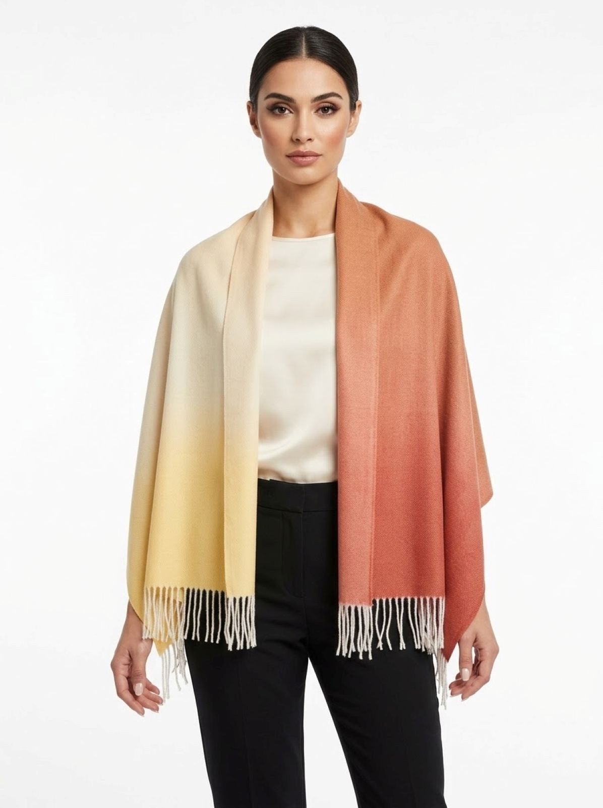 PfauGermany Modeschal Ombré Color-Blocking Design