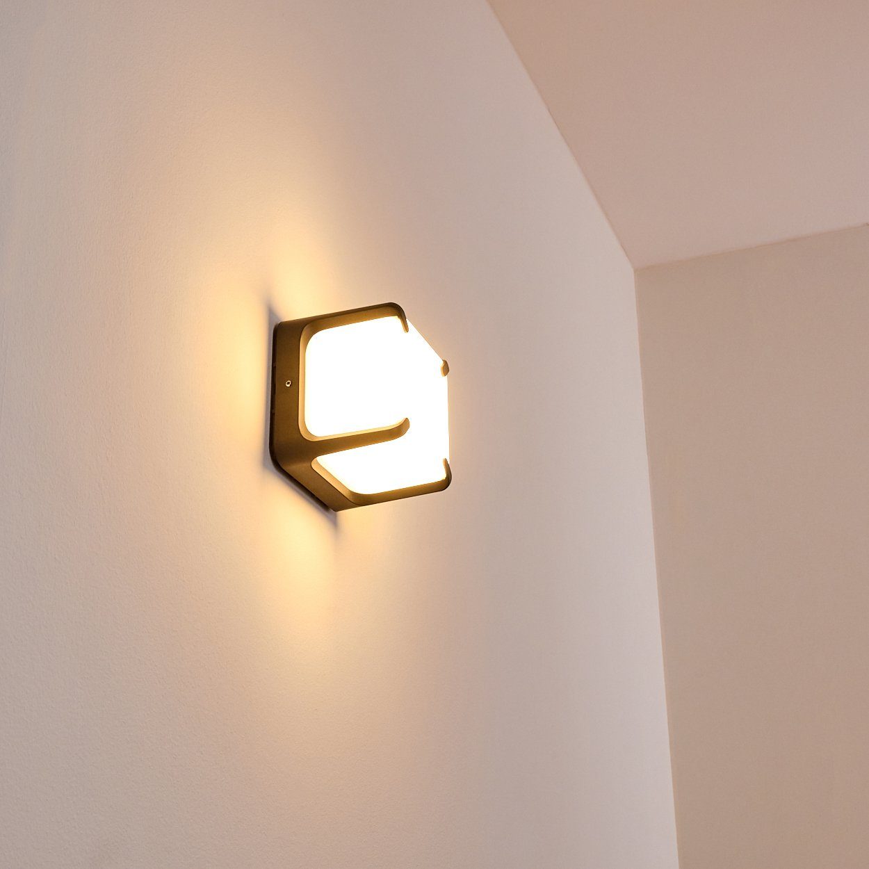 hofstein Außen-Wandleuchte »Nogarè« mit 11 m. aus Terrasse, Aluguss LED Lichteffekt in tollem Außenwandlampe Außenleuchte IP54 Kelvin, für Watt, 3000 Anthrazit
