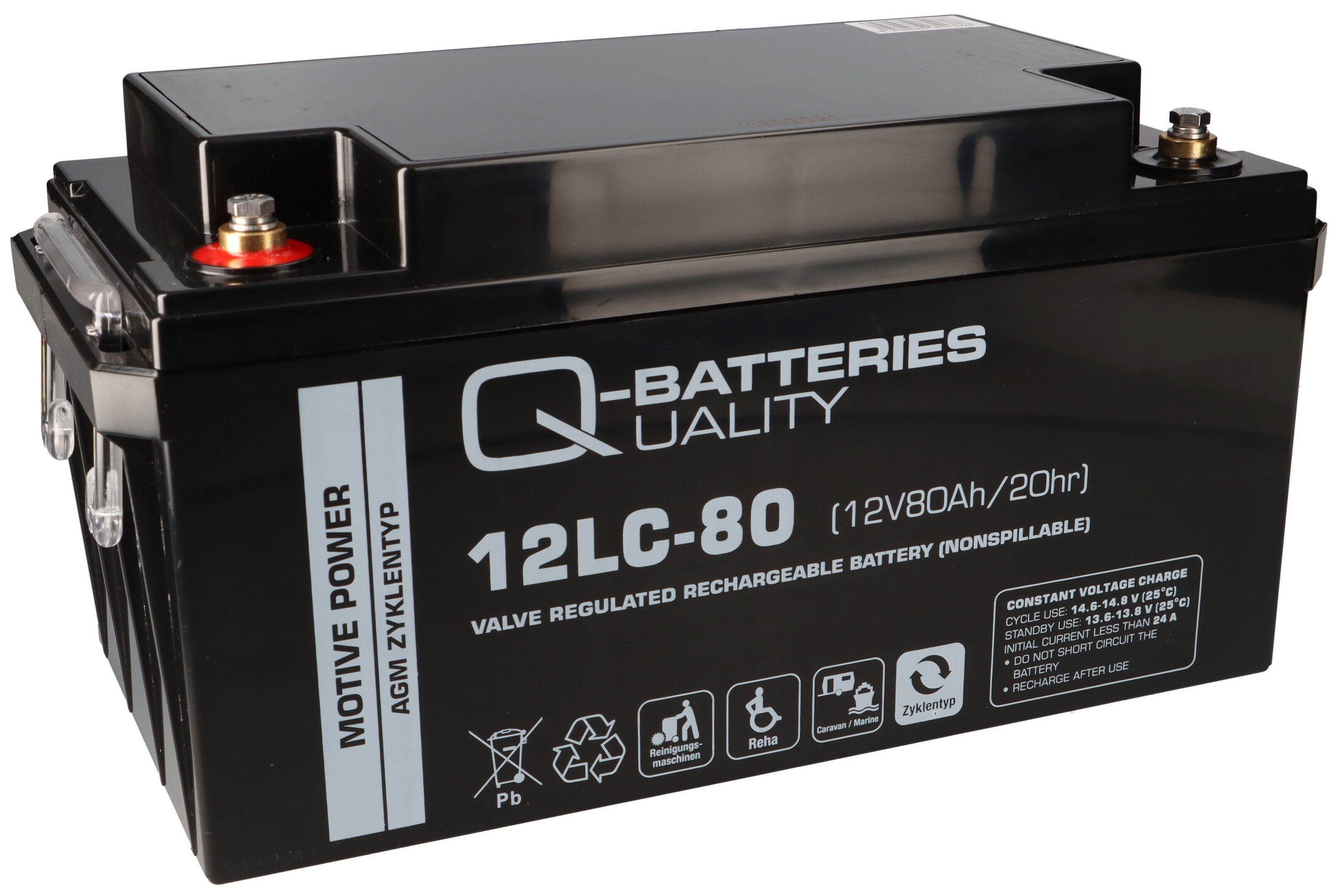 Q-Batteries Akku für Panasonic LC-P1275P 12V 82Ah AGM Batterie Bleiakkus