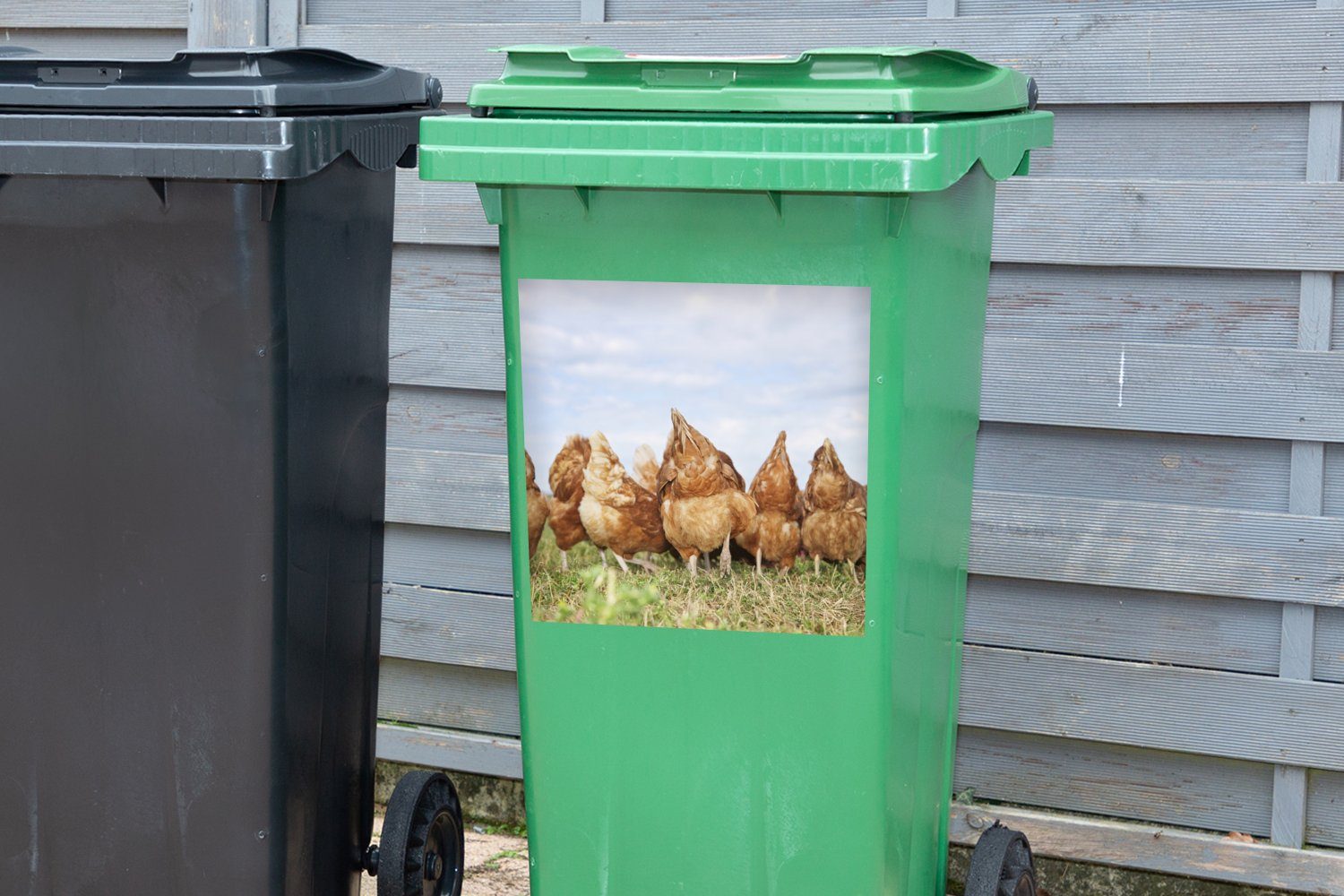 MuchoWow Wandsticker Hühner Mülleimer-aufkleber, Feld St), Mülltonne, auf dem Container, Sticker, Abfalbehälter (1