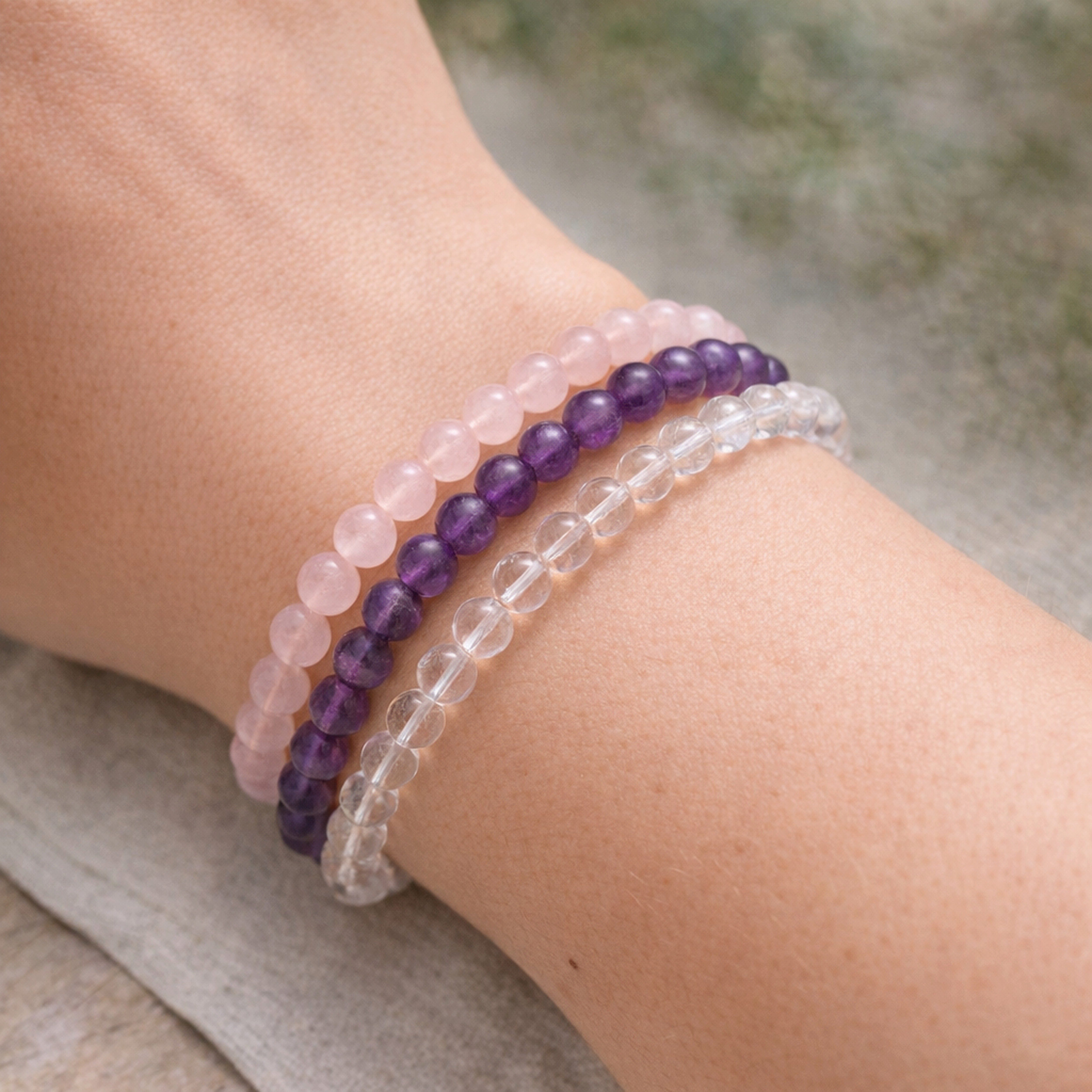 Lebensquelle Plus Armband Amethyst Kugelarmband, 6 mm – Bild 5 von 5