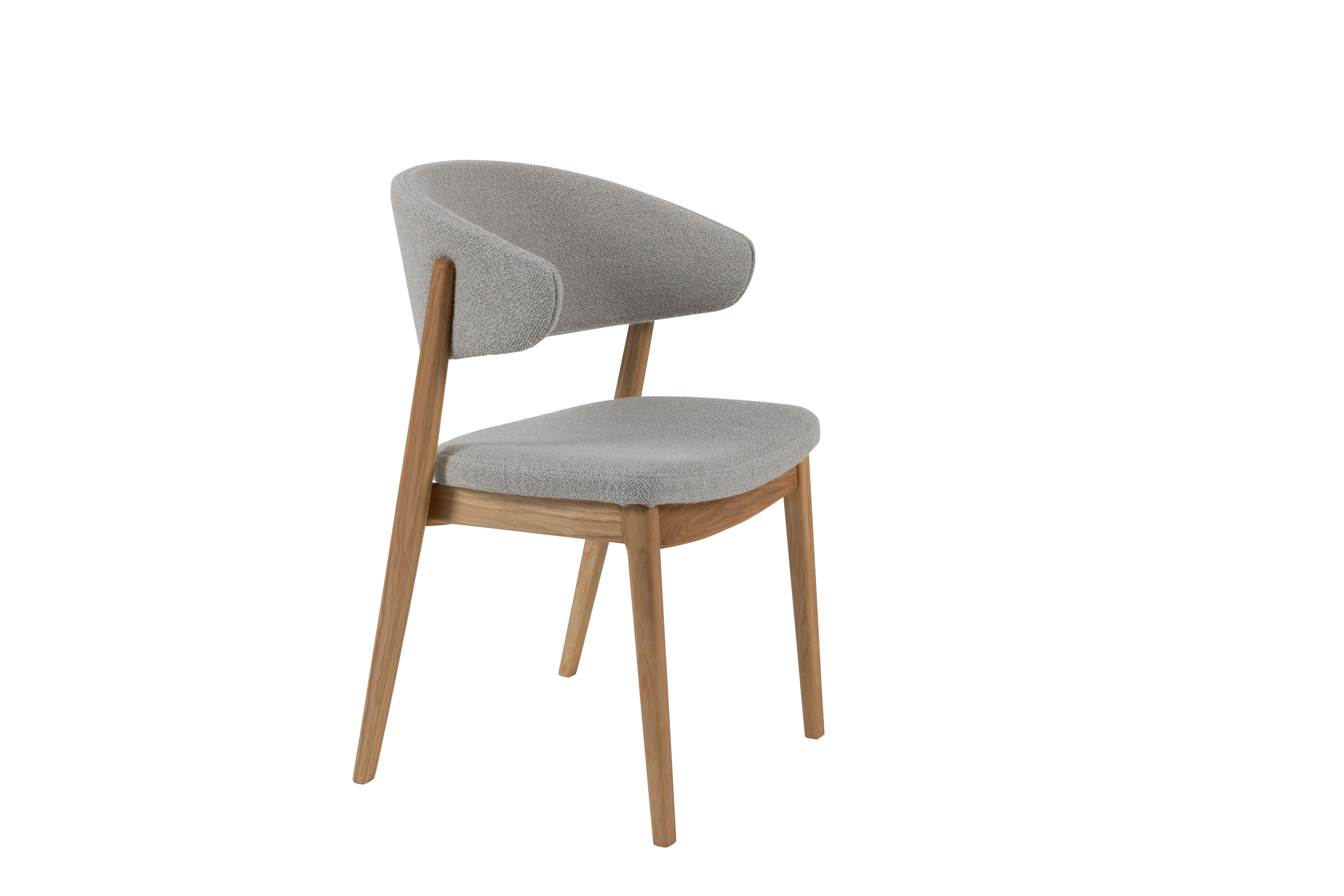 faee Polsterstuhl Ro, Sitz gepolstert, Rücken geschwungen, Gestell Eiche, Sitzhöhe ca.49cm