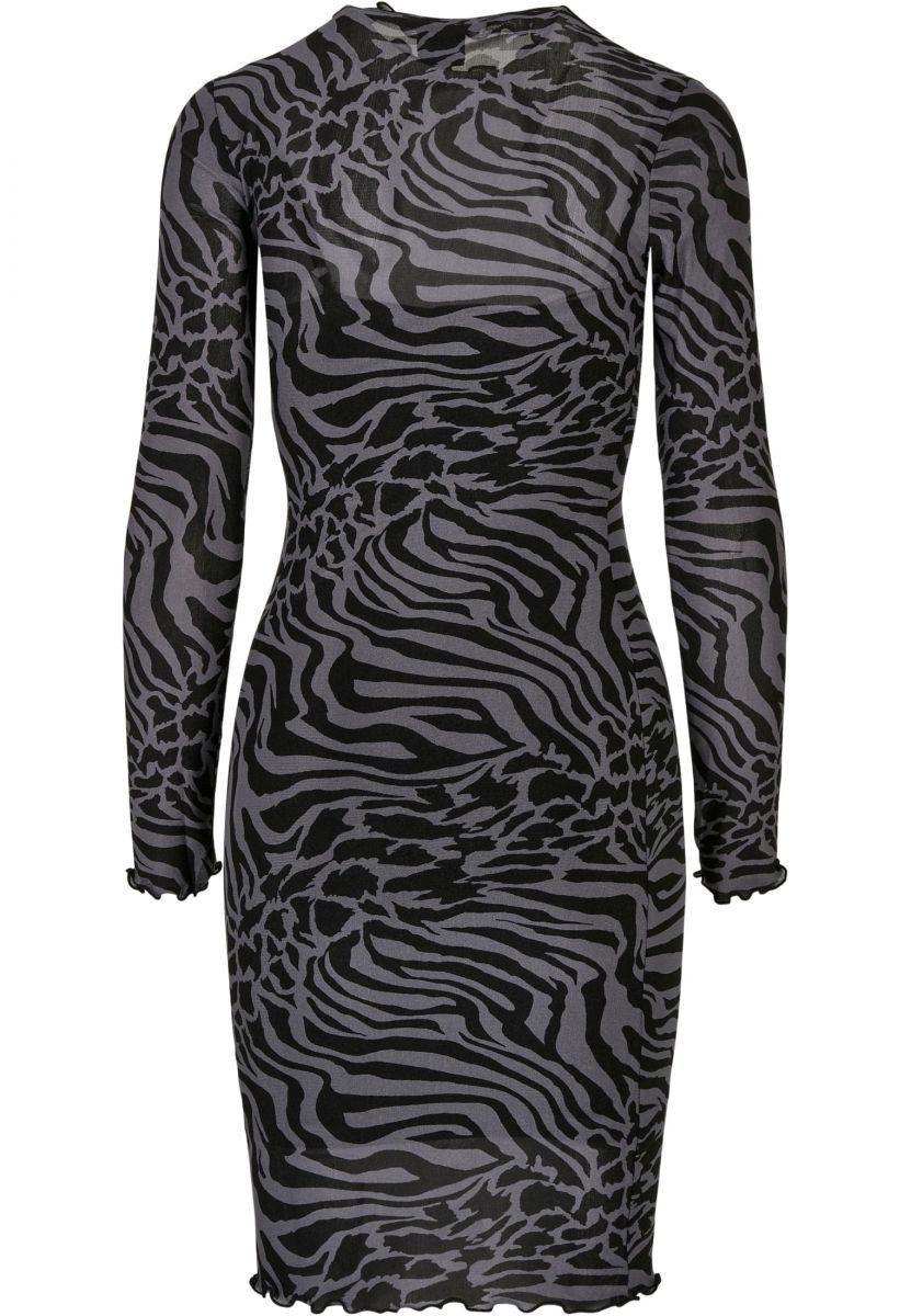 URBAN CLASSICS Sweatkleid Ladies AOP Double Layer Dress XS bis 5XL