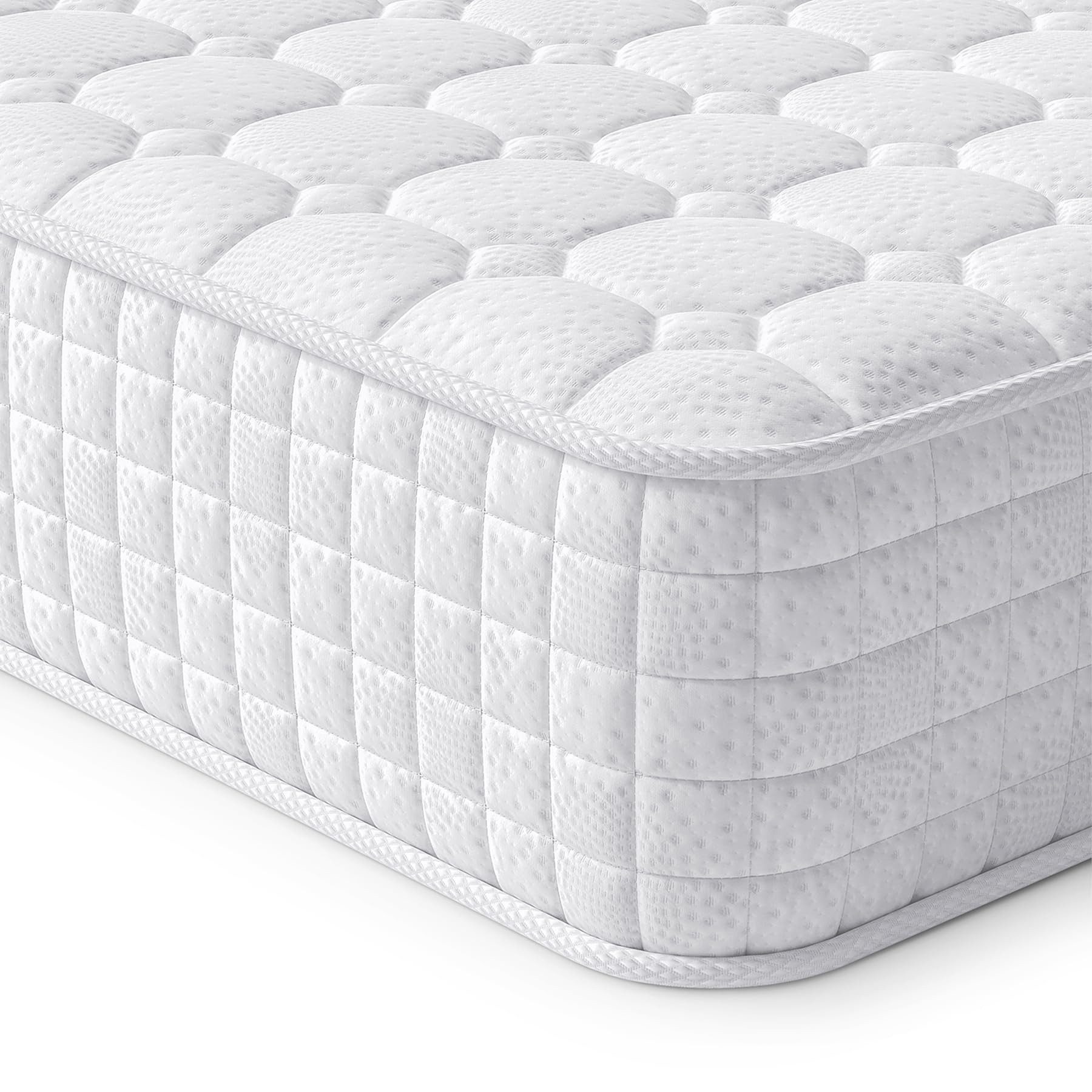 Taschenfederkernmatratze Federkernmatratze 24cm hoch H3 Kaltschaummatratze Weiß TT1, Vesgantti, Öko-Tex Standard, 7-Zonen, Orthopädisch