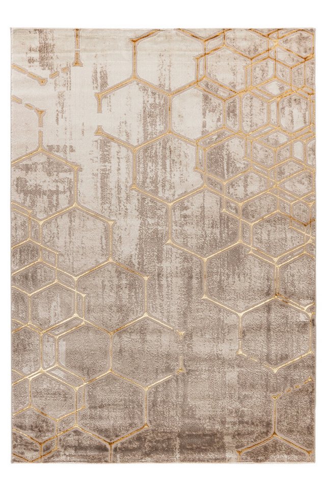 Kayoom Teppich Mineral 525, rechteckig, Höhe: 12 mm, Kurzflor, Hoch Tief Struktur, Wohnzimmer