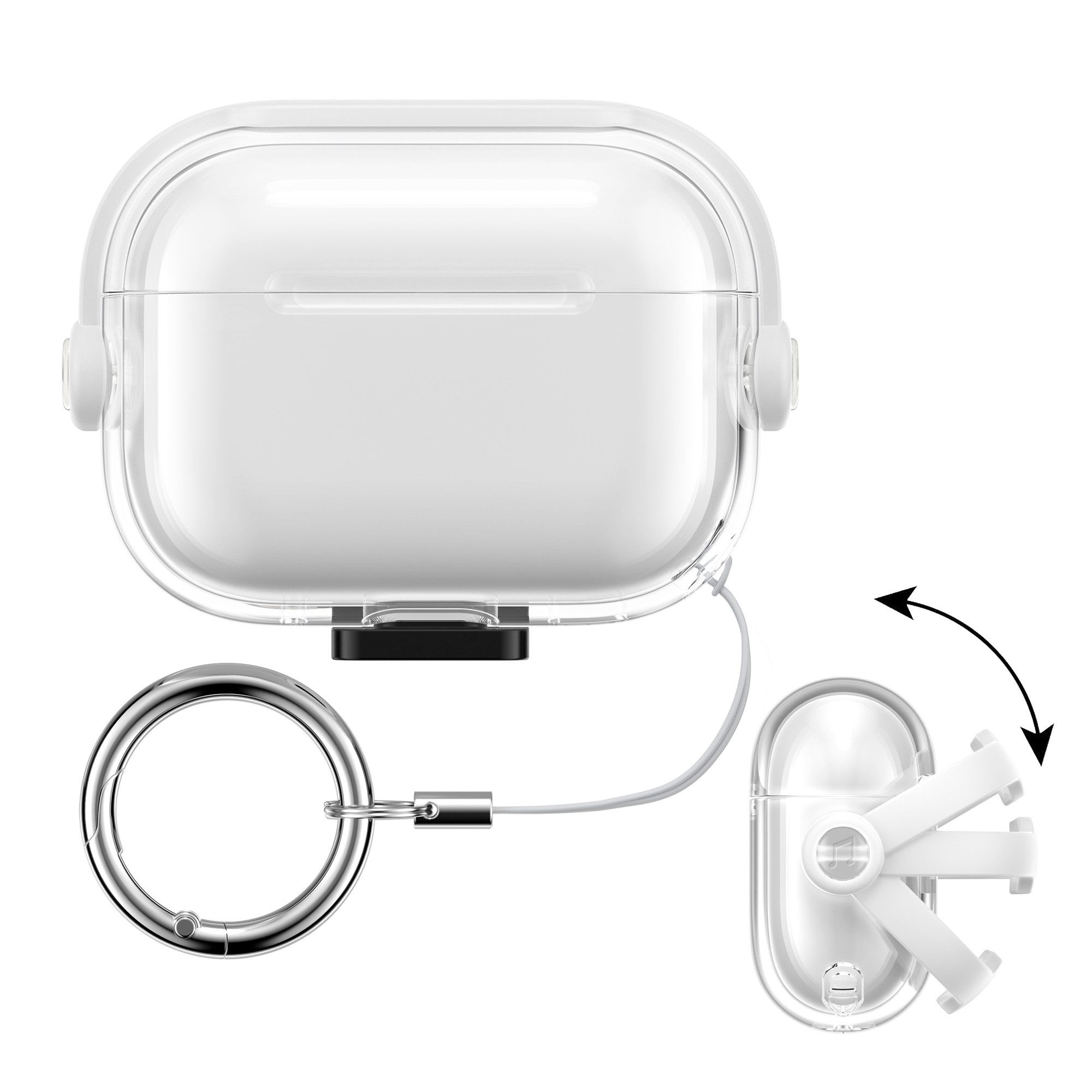 kwmobile Kopfhörer-Schutzhülle Kopfhörer Case für Apple Airpods Pro 2 / Pro 1, Headphones Hülle TPU Cover mit Sicherheitsverschluss