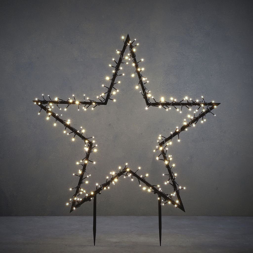 Luca Lighting LED Stern LED Gartenstecker Leuchtstern Metall schwarz, LED f günstig online kaufen