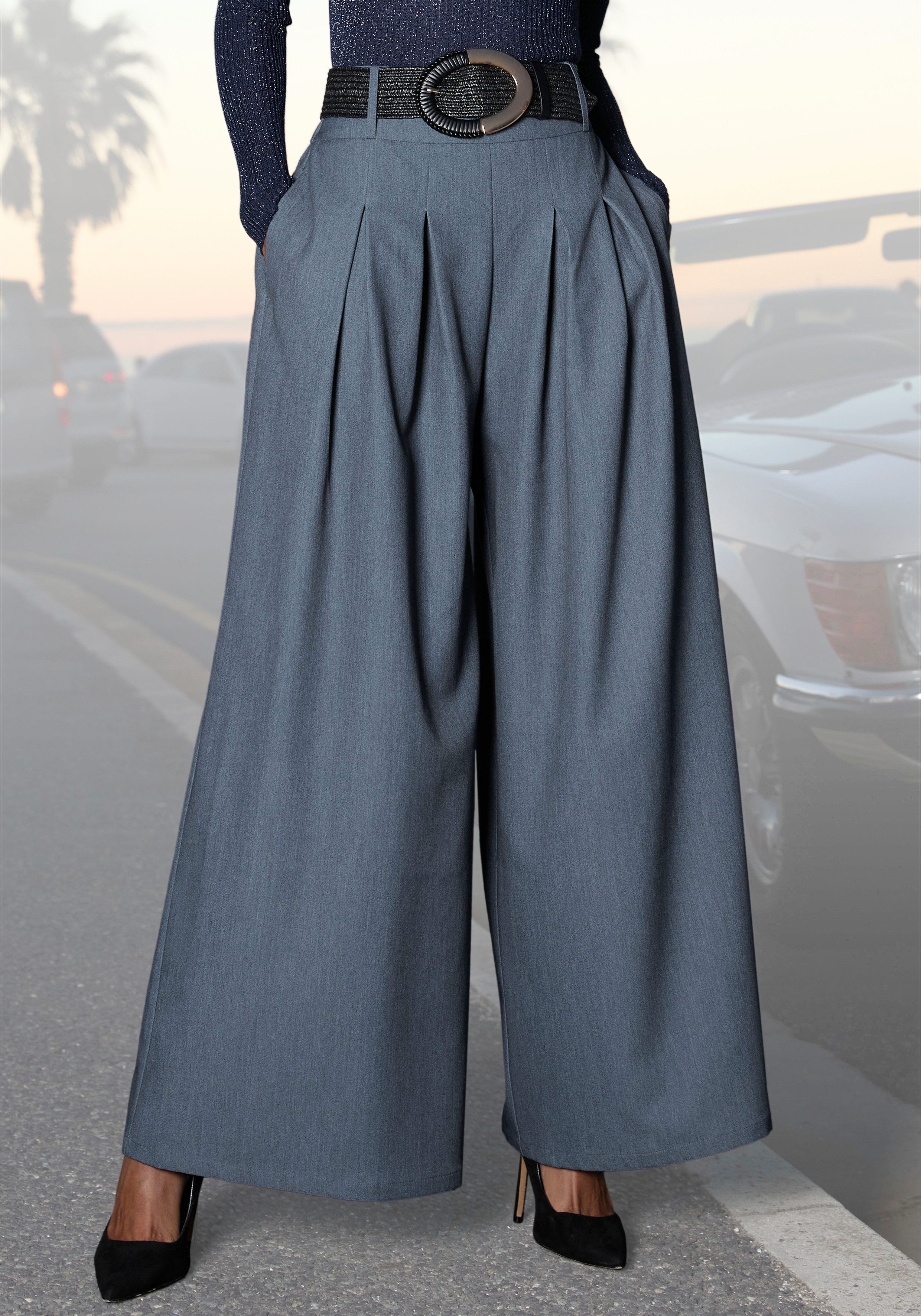 LASCANA Hosenrock mit Gürtelschlaufen, Anzughose, chic