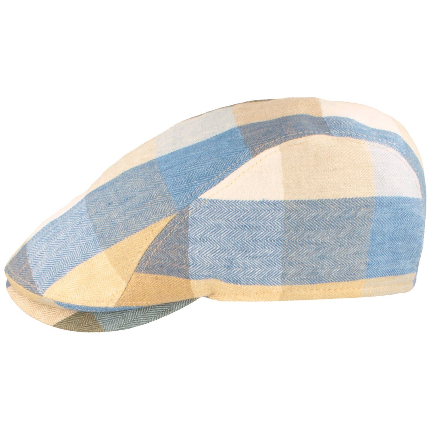 Göttmann Schiebermütze Schiebermütze Jackson Patchwork aus Leinen mit UPF 50+