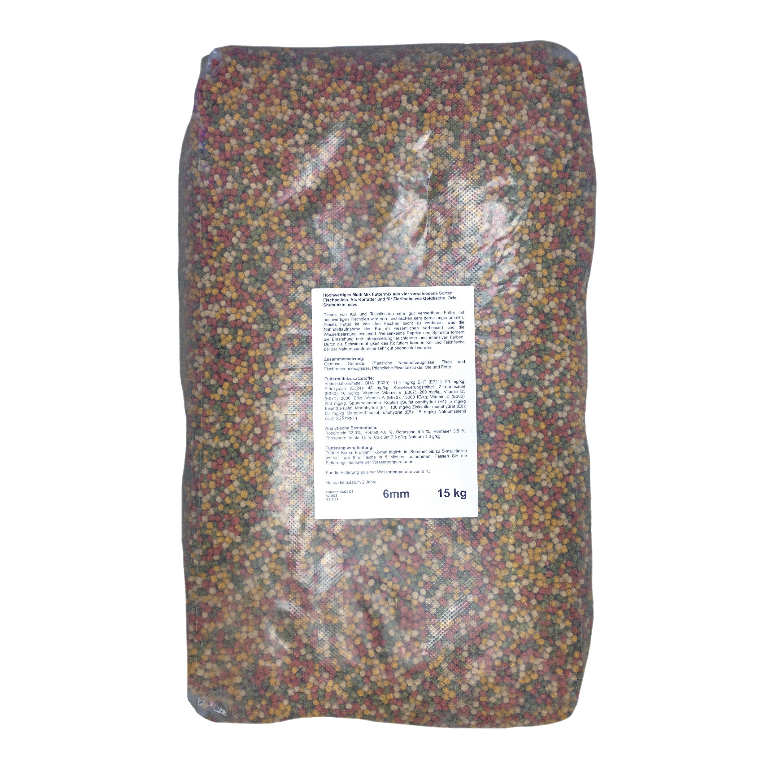 Futterspender Koi Herdecke 6 mm Premium Multimix 4 Sorten Koifutter schwimmend 15 kg