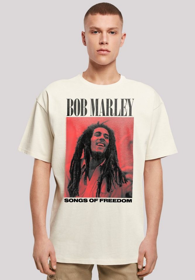 F4NT4STIC T-Shirt Bob Marley Songs Of Freedom Reggae Music Premium Qualität,  Musik, By Rock Off, Weite Passform und überschnittene Schultern