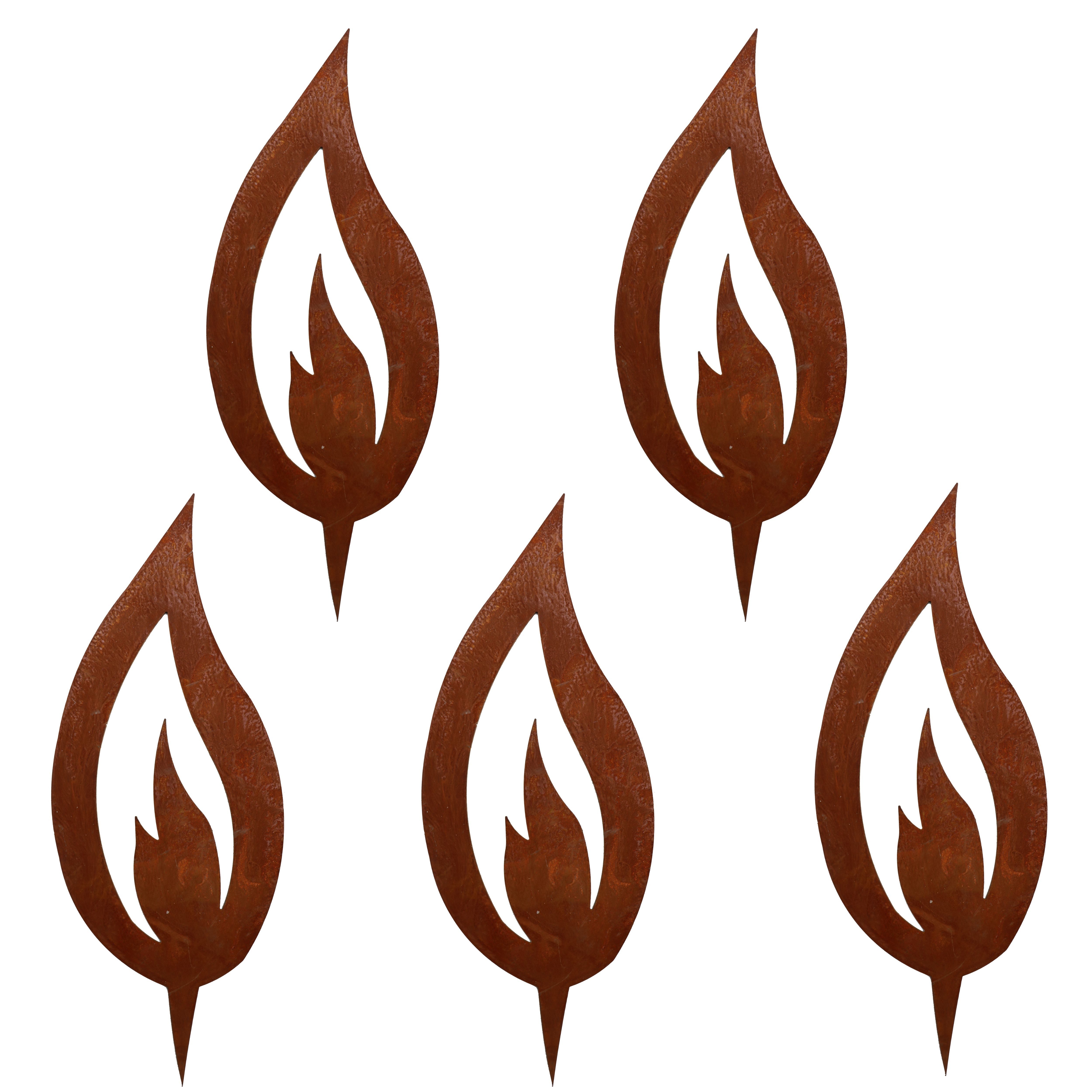 Rostikal Gartenstecker Flammen Dekostecker Weihnachten Deko (5-St) Echter R günstig online kaufen