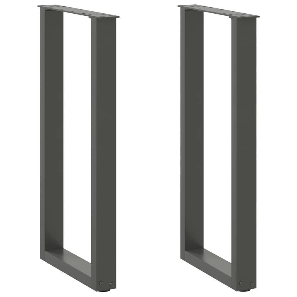 vidaXL Tischbein Konsolentischbeine U-Form 2 Stk. Anthrazit 38x(72-73) cm Stahl