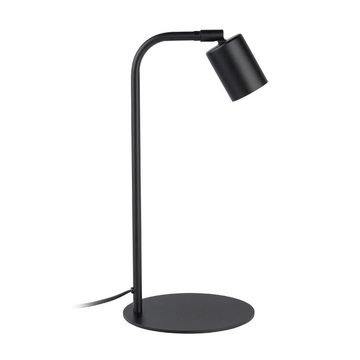 Licht-Erlebnisse Schreibtischlampe WILLEM, ohne Leuchtmittel, Tischlampe 40 cm klein Schwarz verstellbar Metall GU10