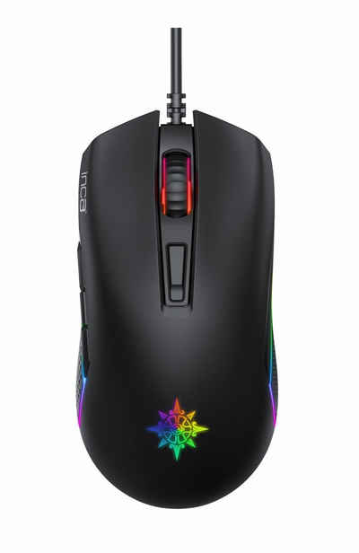 INCA IMG-GT14 Optisch Gaming Maus Mouse 3600 DPI RGB-Logo Gaming-Maus