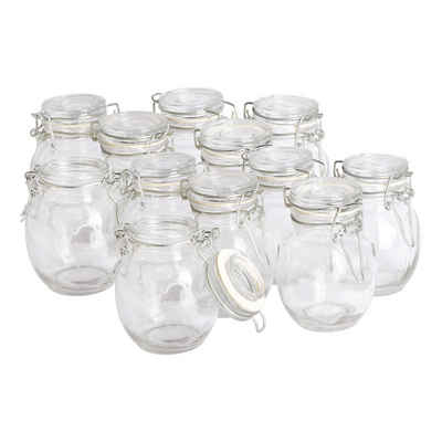 VBS XXL Vorratsglas, Glas, bauchig H 9 cm Ø 6 cm 120 ml 12er-Pack
