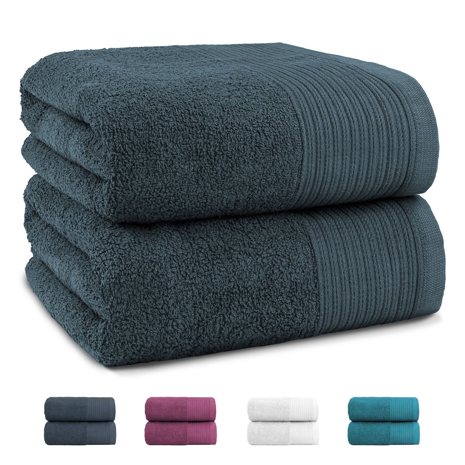 Montafox Duschtücher 2er Set Saunatücher 180 x 90 cm große Duschtücher, (2er Set, 2-St)