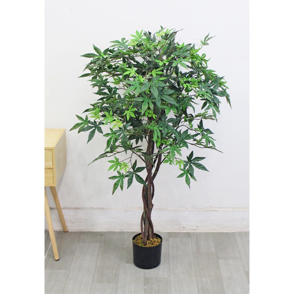 Kunstbaum Ahorn Ahornbaum Kunstbaum Künstliche Pflanze mit Echtholz 120 cm, günstig online kaufen