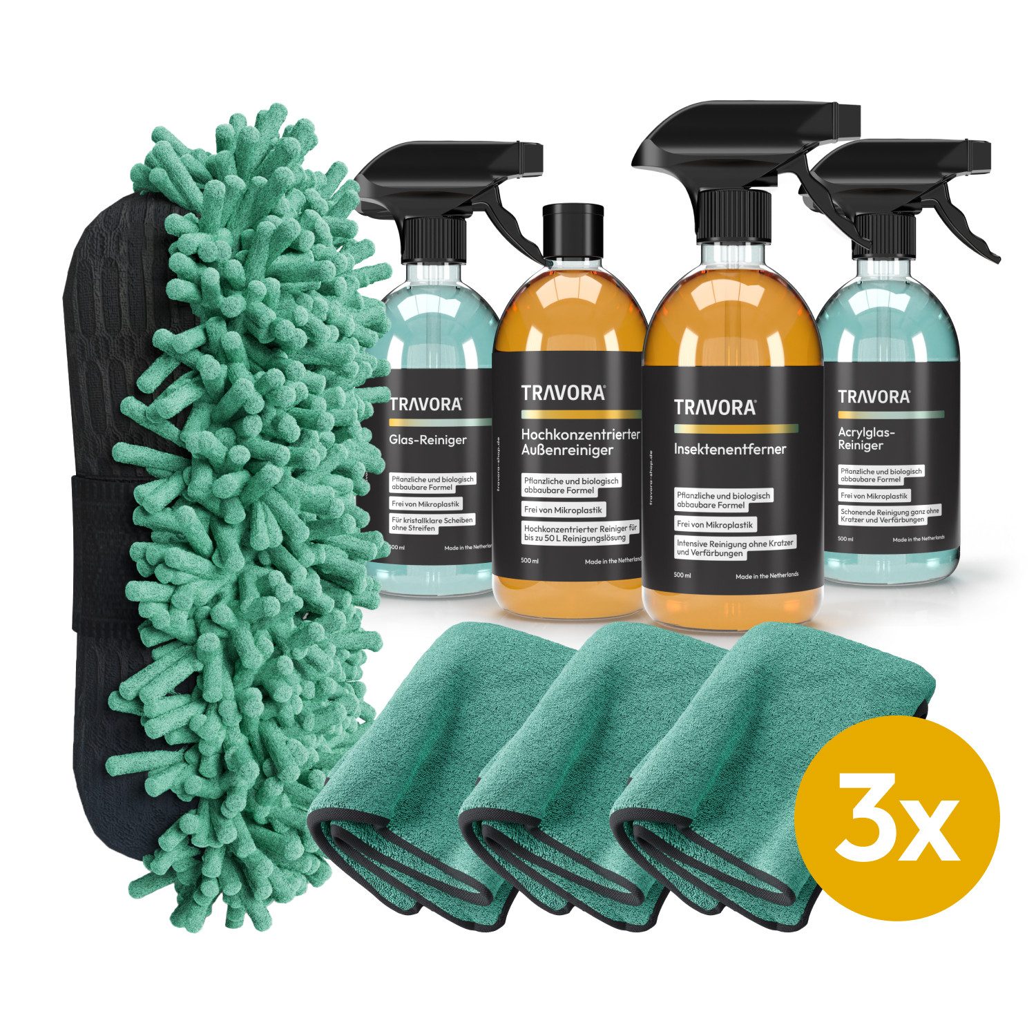 Reinigungs-Set Bio-Autoshampoo, Caravan Reiniger, Insektenentferner, Caravan & Auto