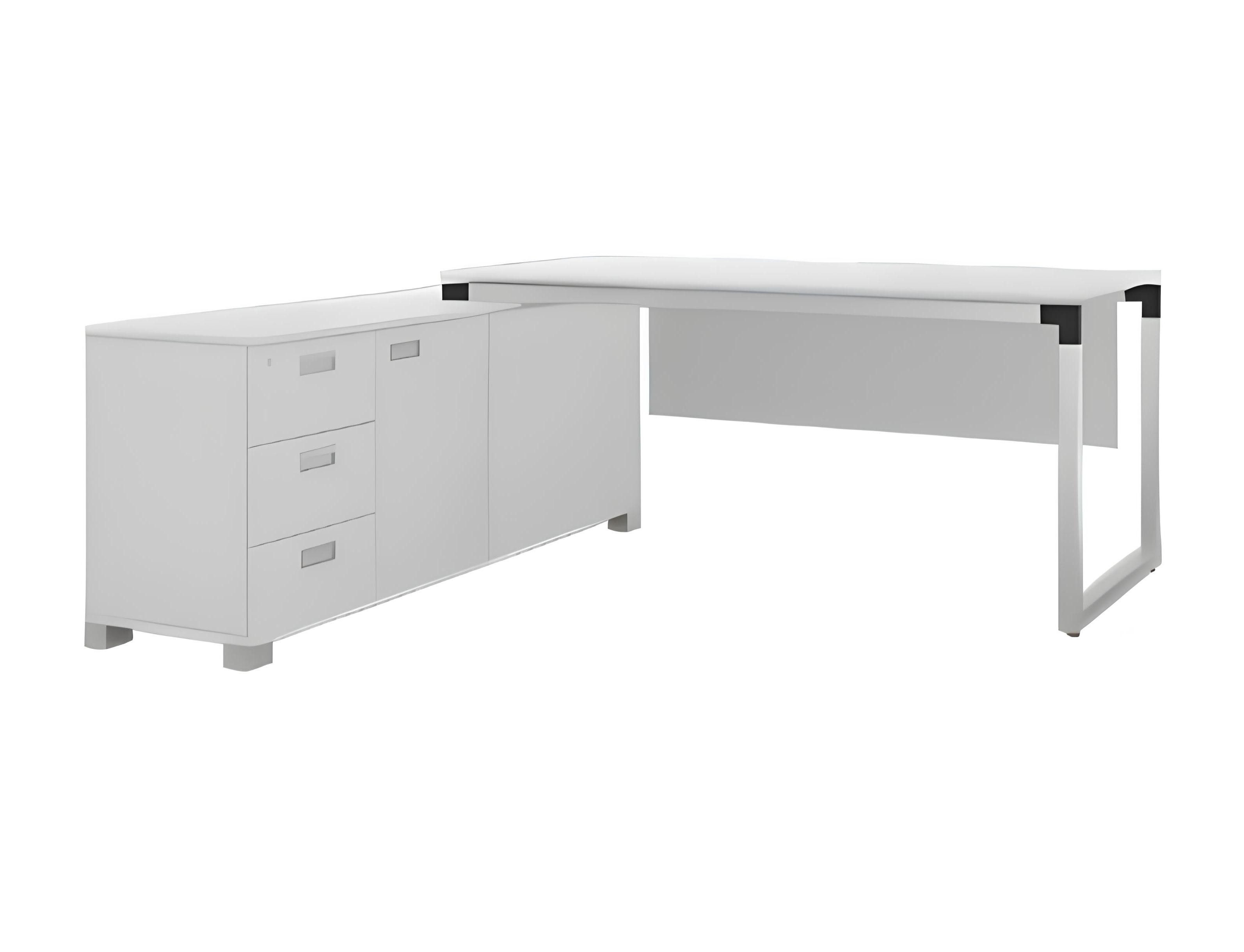 Xlmoebel Eckschreibtisch Moderner Schreibtisch mit Sideboard und geräumigen Schubladen (Eckschreibtisch, 1-St., Eckschreibtisch), Hergestellt in Europa