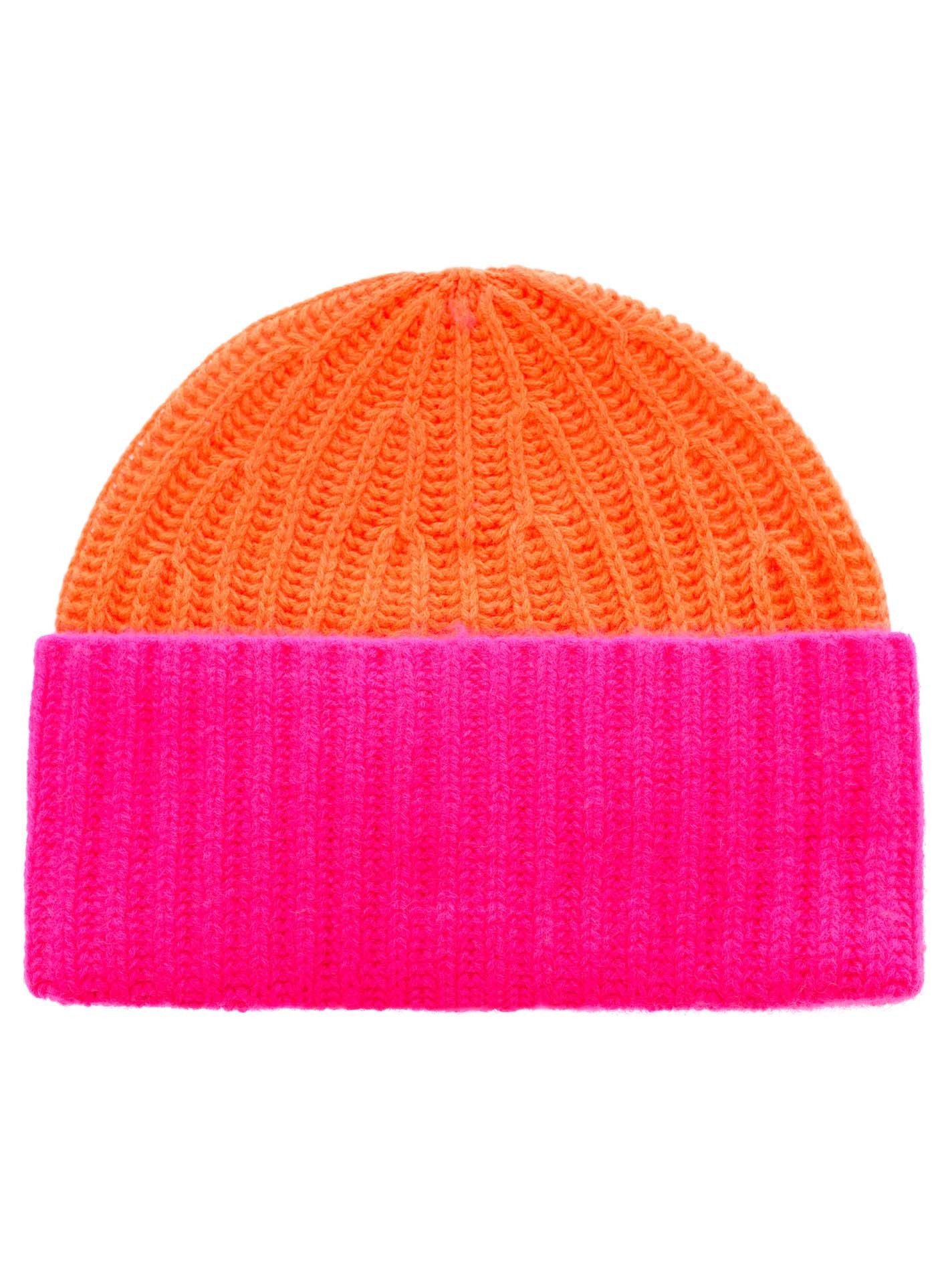Zwillingsherz Strickmütze 100% Kaschmir Grobstrick Mütze "Zweifarbig" günstig online kaufen