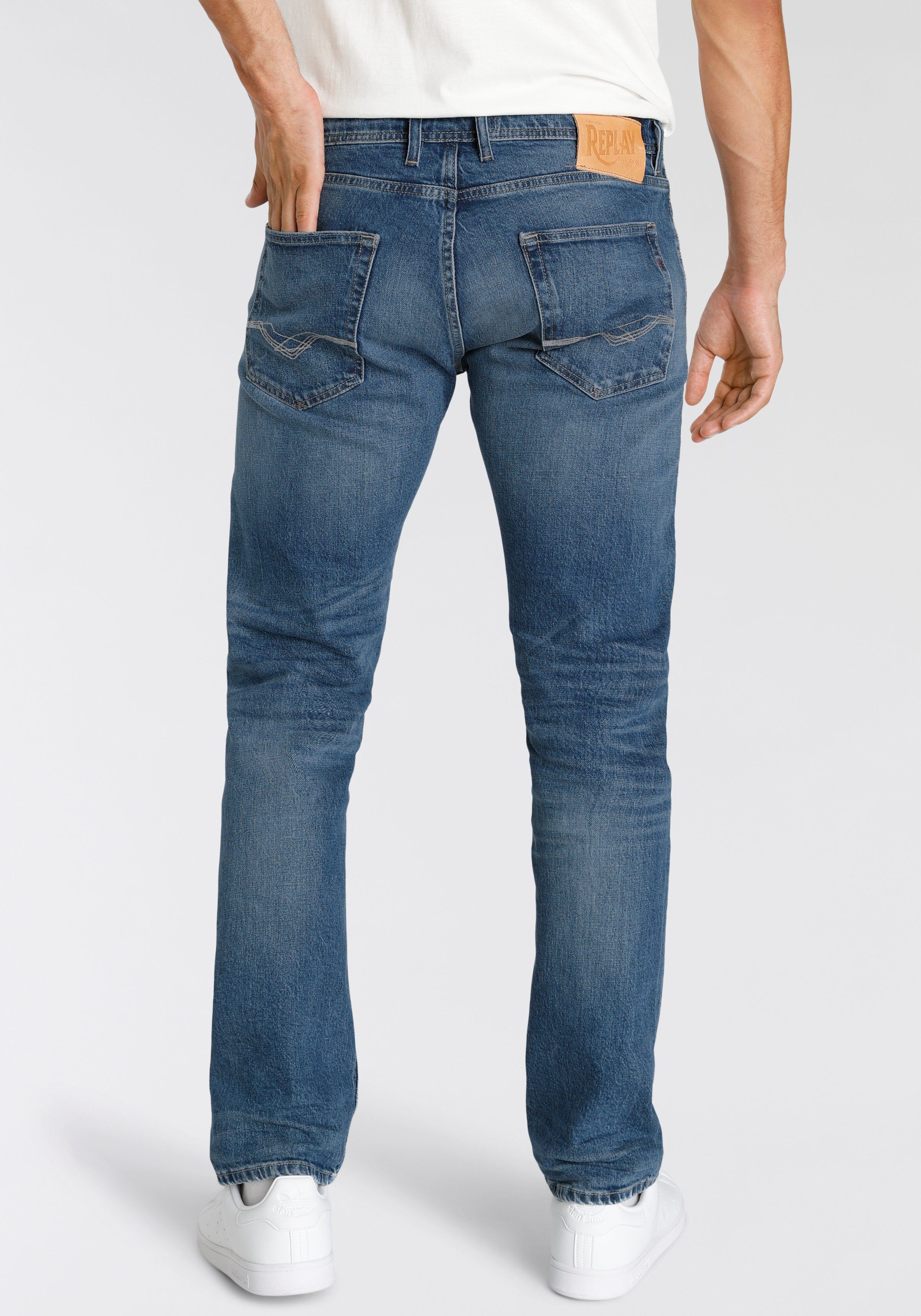 Replay Straight-Jeans GROVER Used-Waschung dezenter in
