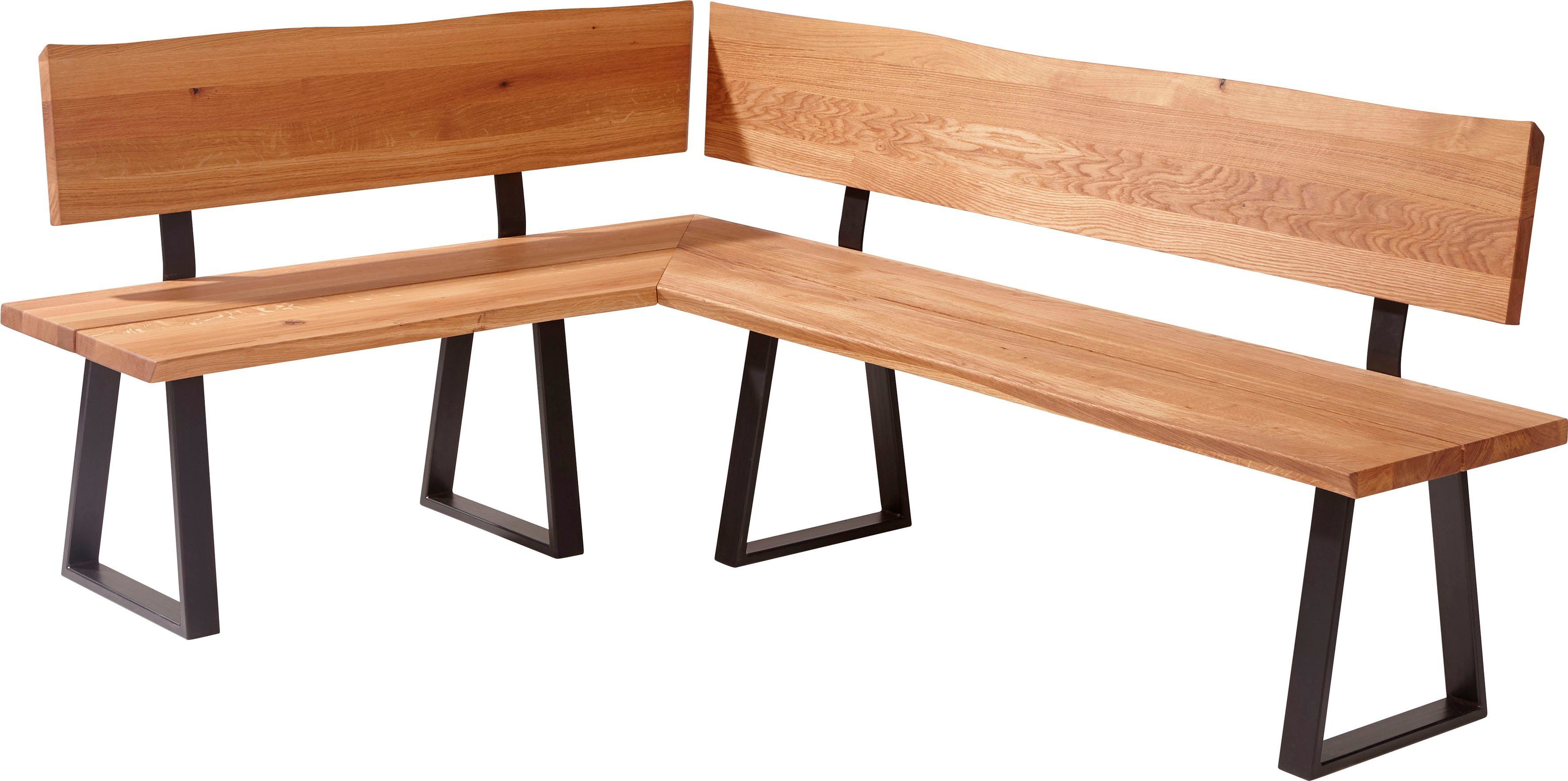 massivline&more Eckbank Oviedo 4, modernes Design, Gestell aus massivem Metall