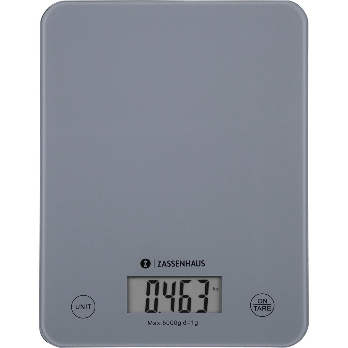 ZASSENHAUS Küchenwaage Küchenwaage Digitalwaage Balance Cool Grey