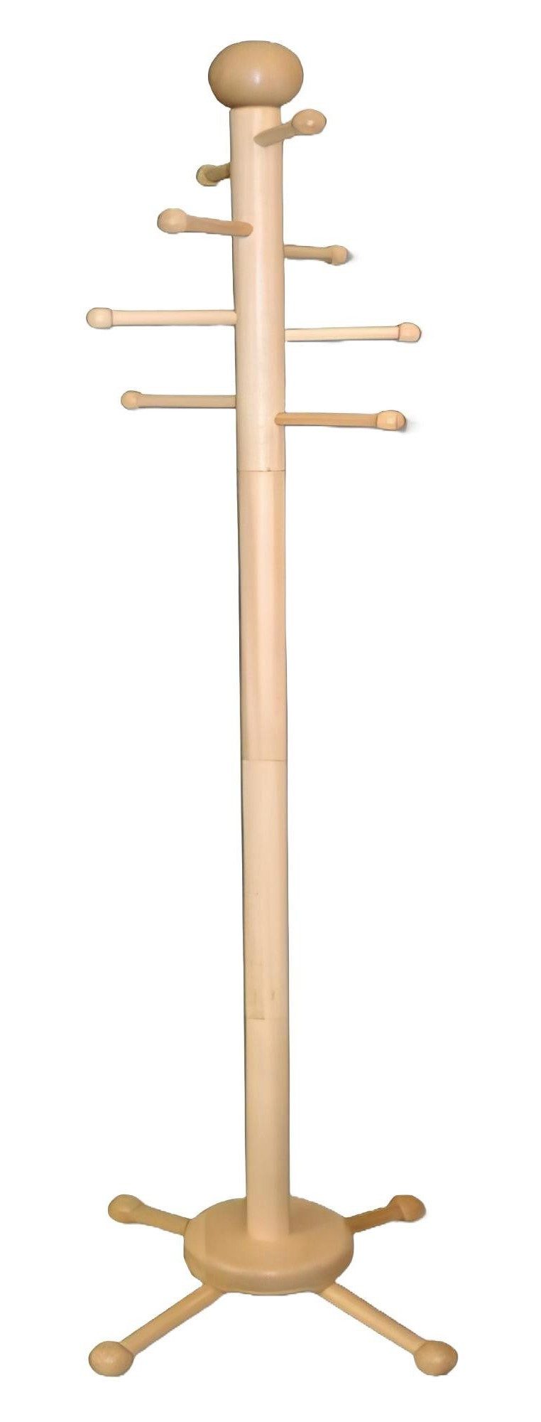 Xlmoebel Kleiderständer Holzgarderobe mit Haken und Kleiderstange in elegantem Design, (1 St., Kleiderständer), Hergestellt in Europa