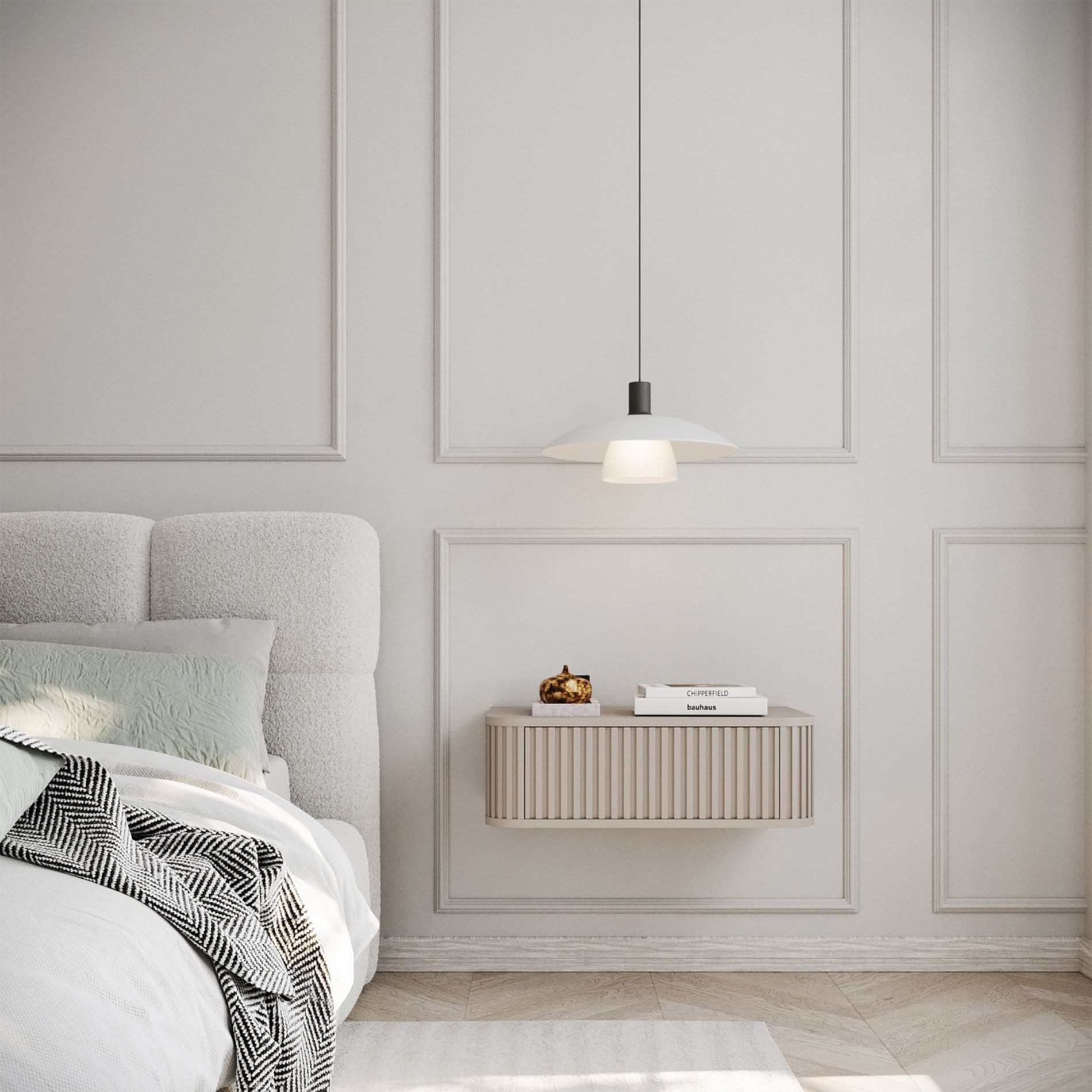 Selsey Nachttisch OVARLO, mit Schublade und geriffelter Front günstig online kaufen