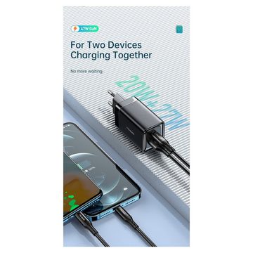 mcdodo 47W GaN Wandladegerät 1x PD USB-C (Typ-C) 1x USB Smartphone-Ladegerät
