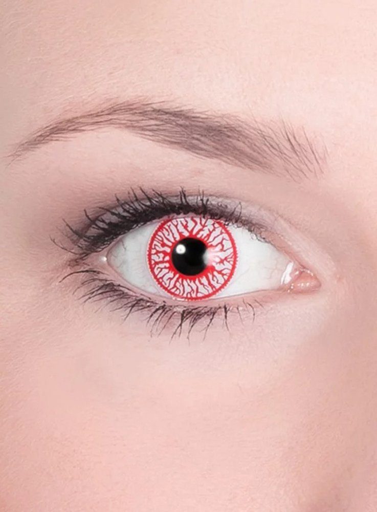 Maskworld Motivlinsen Bloodshot Kontaktlinsen, Motivlinsen ohne Sehstärke