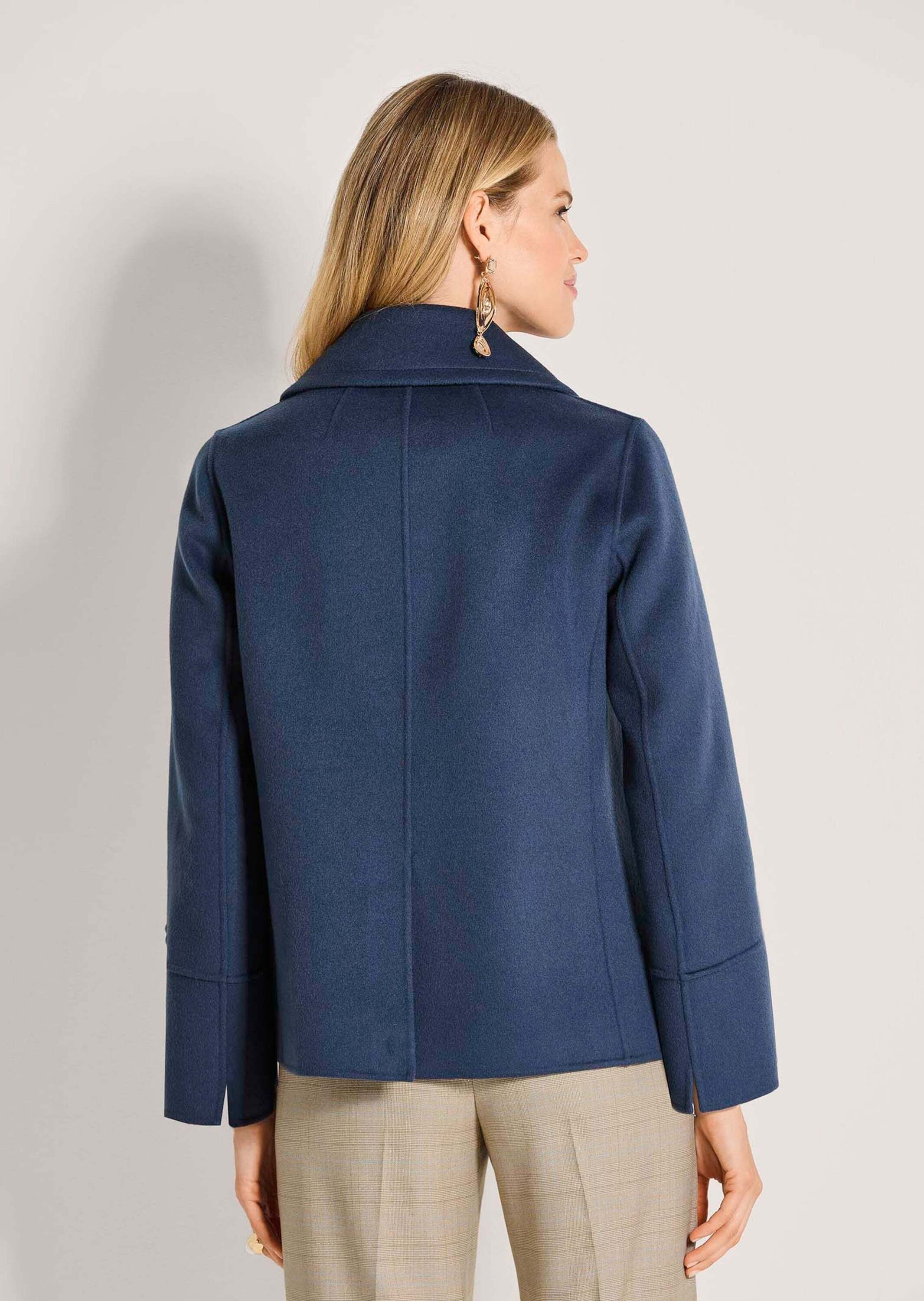 MADELEINE Outdoorjacke Oversized-Jacke mit Reverskragen Wolljacke mit Knopfleiste, Leistentaschen und Langarm