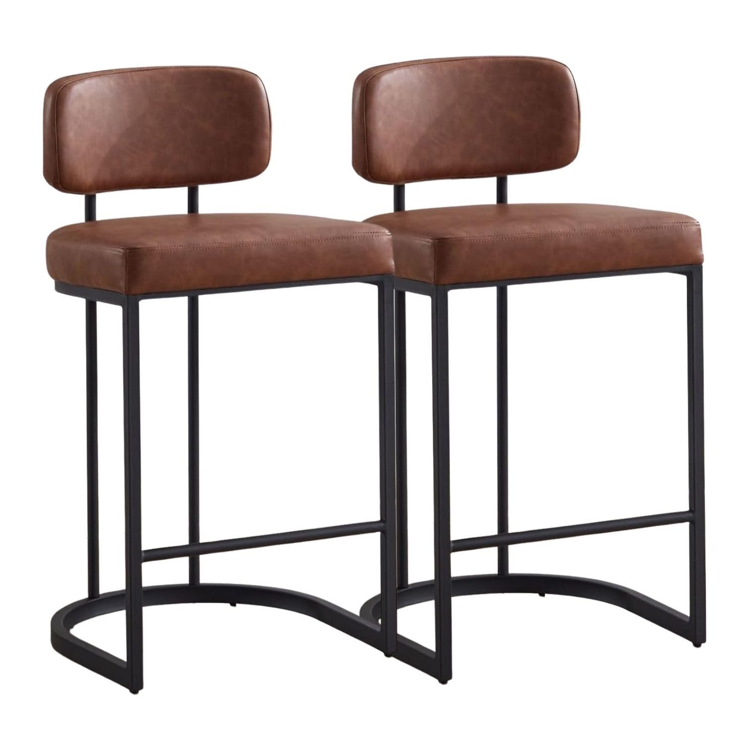 WAHSON OFFICE CHAIRS Barhocker 2/4er Set,Metallgestell, breites PU-leder-Sitzkissen für Küche & Bar (2 St)