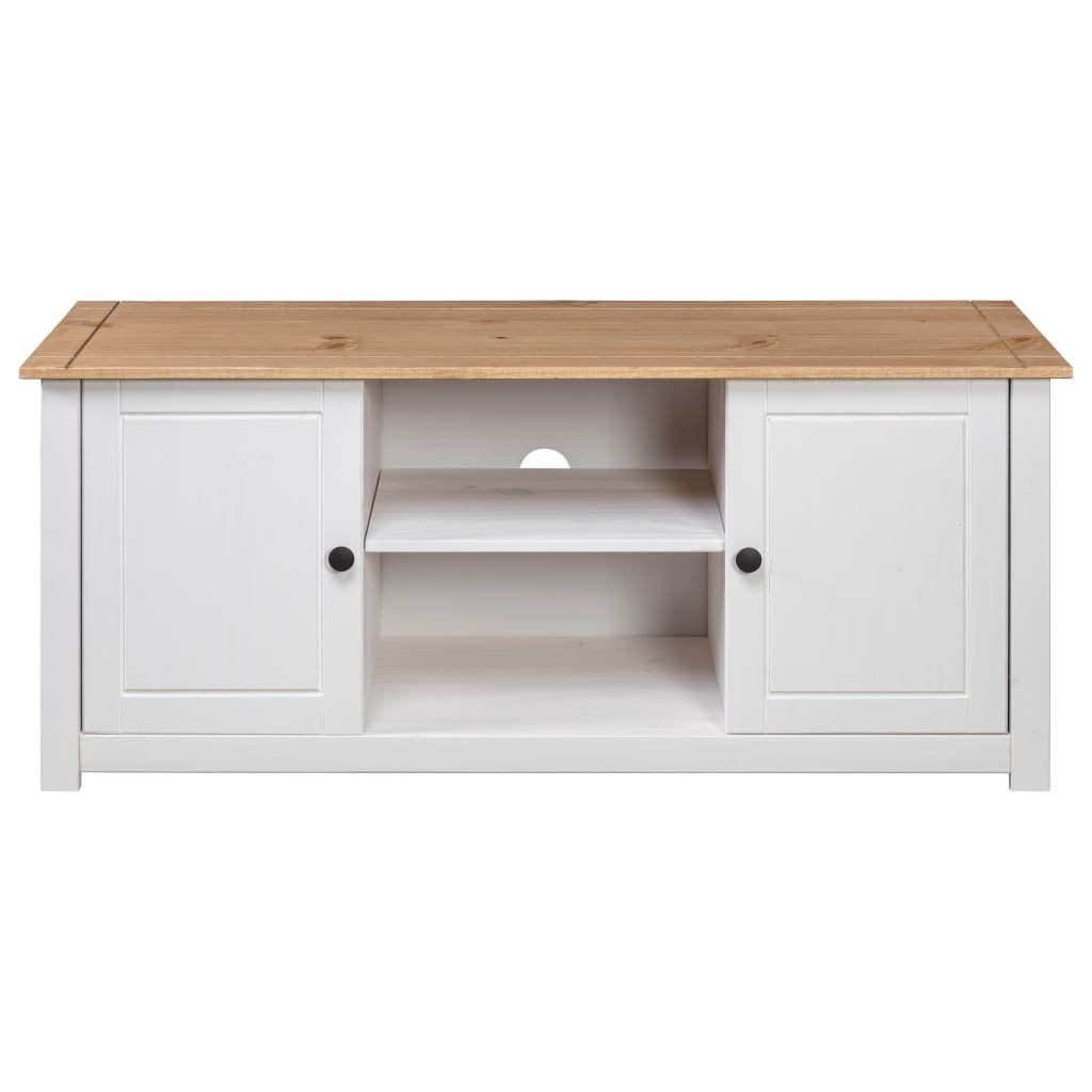 furnicato TV-Schrank Massivholz cm 120x40x50 Weiß Panama-Kiefer