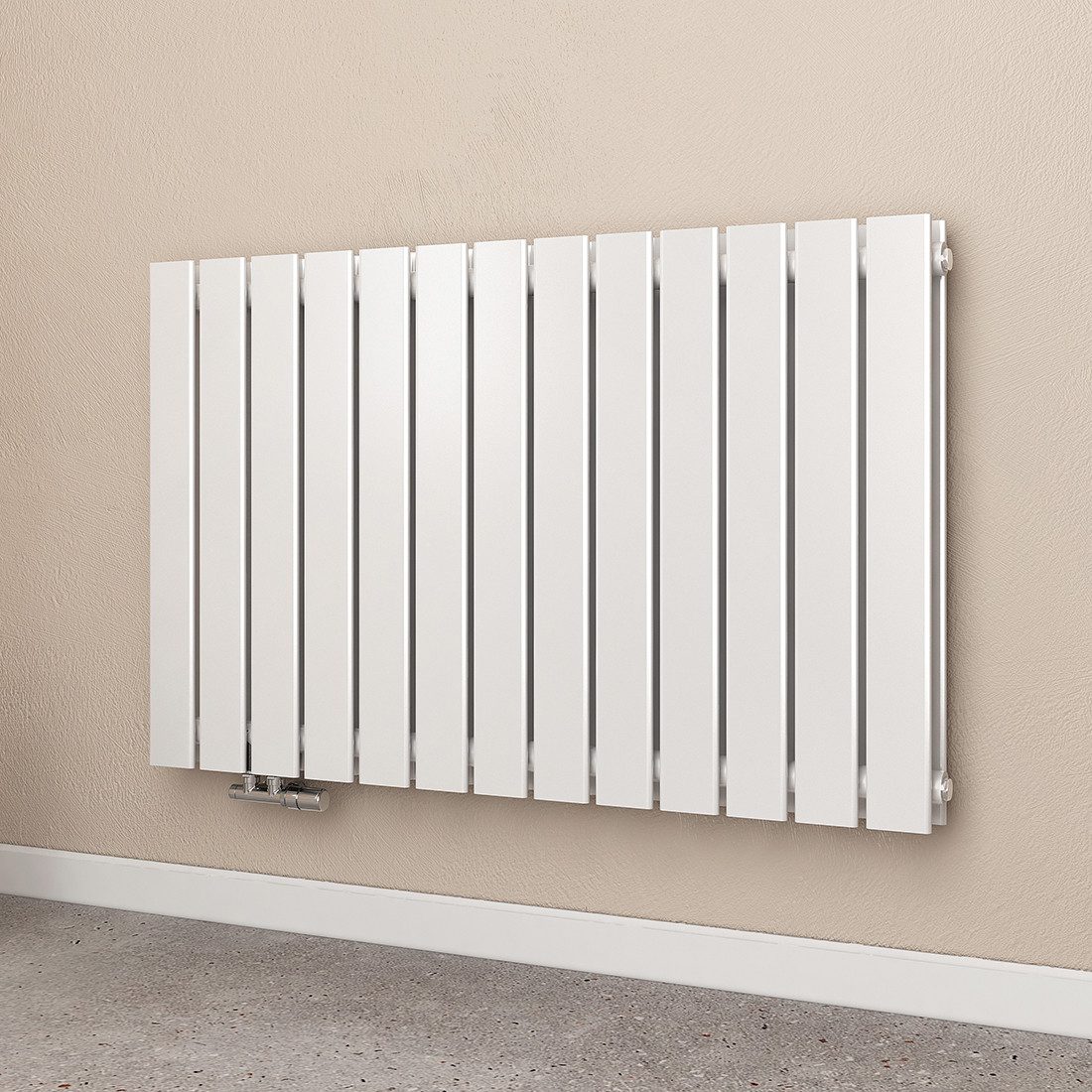 Emke Heizkörper 63x100cm 1343W Waiß Badheizkörper Horizontal Doppellagig Pa günstig online kaufen