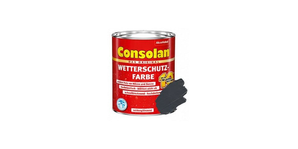 Consolan Holzschutzlasur Consolan Wetterschutz-Farbe 2,5 L anthrazitgrau