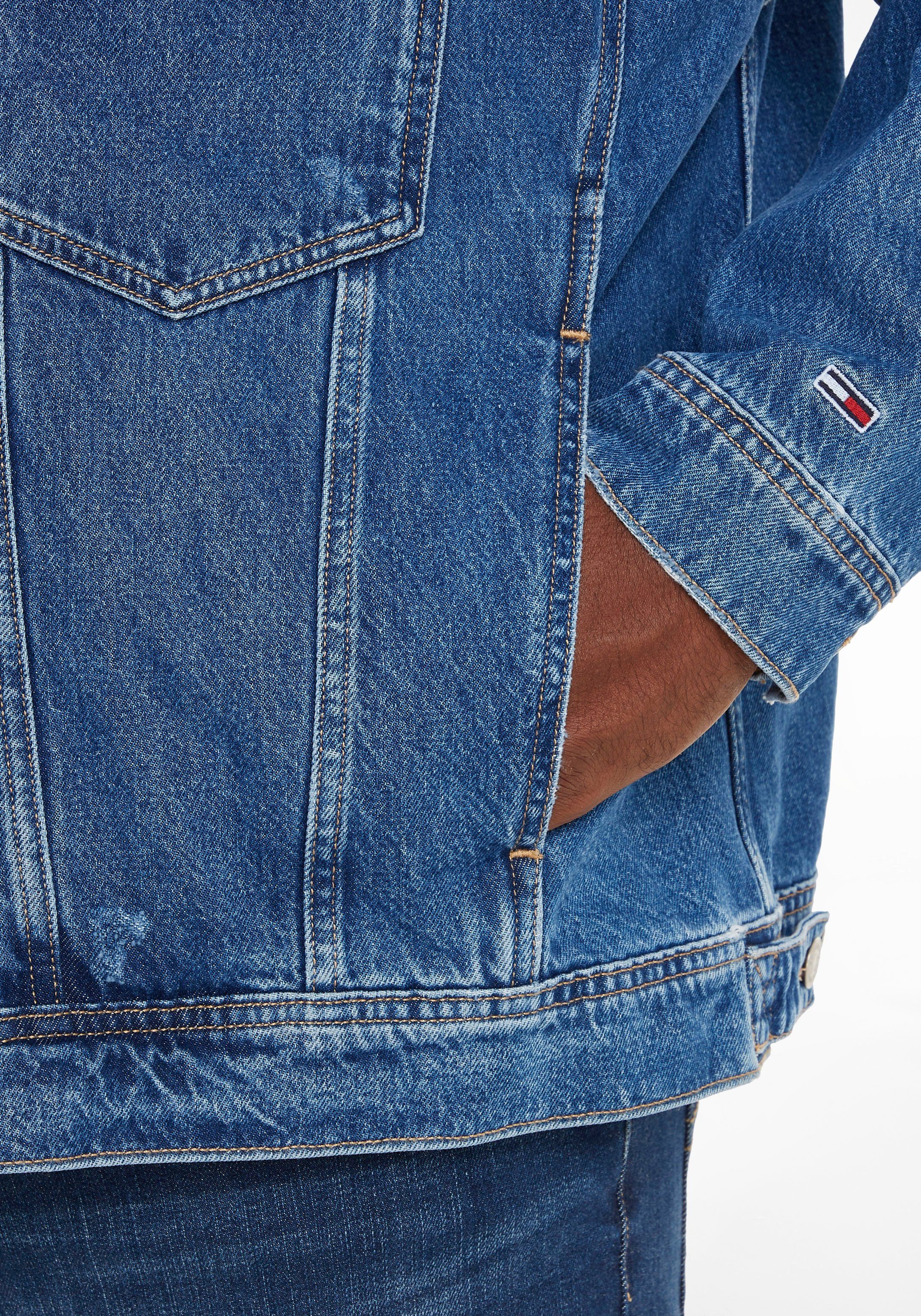 Knopfverschluss Jeans OVERSIZE Jeansjacke mit DNM PLUS BG0032 JKT Tommy Plus