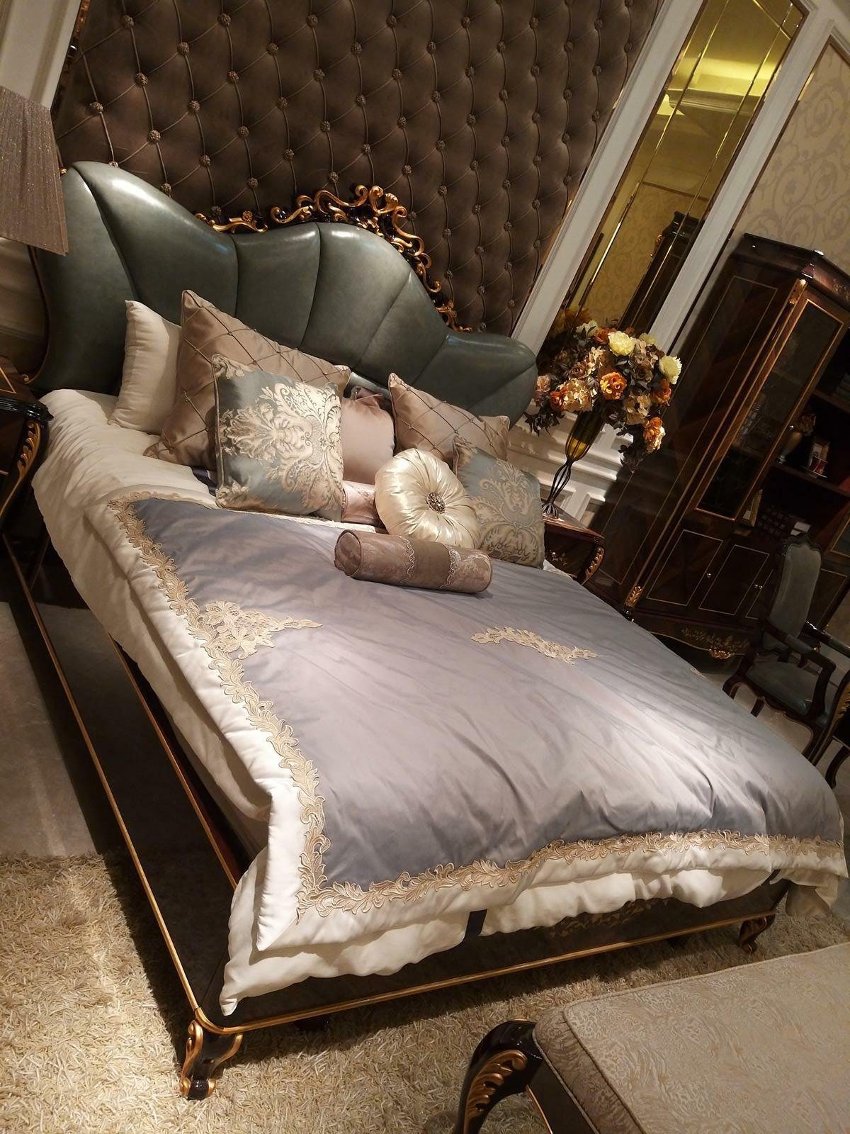 Ehebett Barock Bett, Luxus JVmoebel Betten Antik Rokoko Bett Doppelbett Design