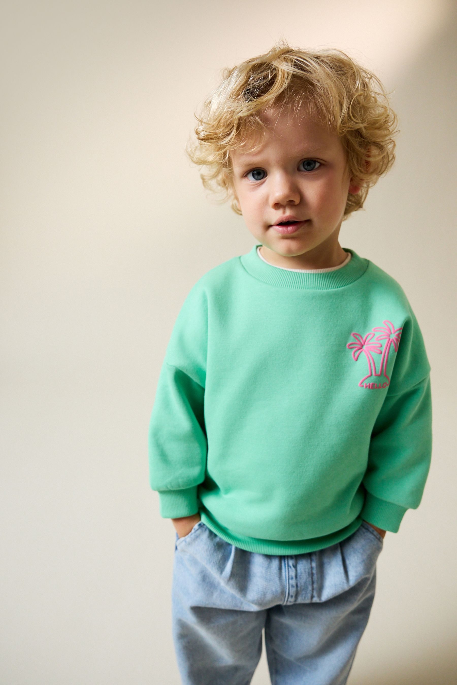Next Sweater Sweatshirt mit Aufdruck (1-tlg)