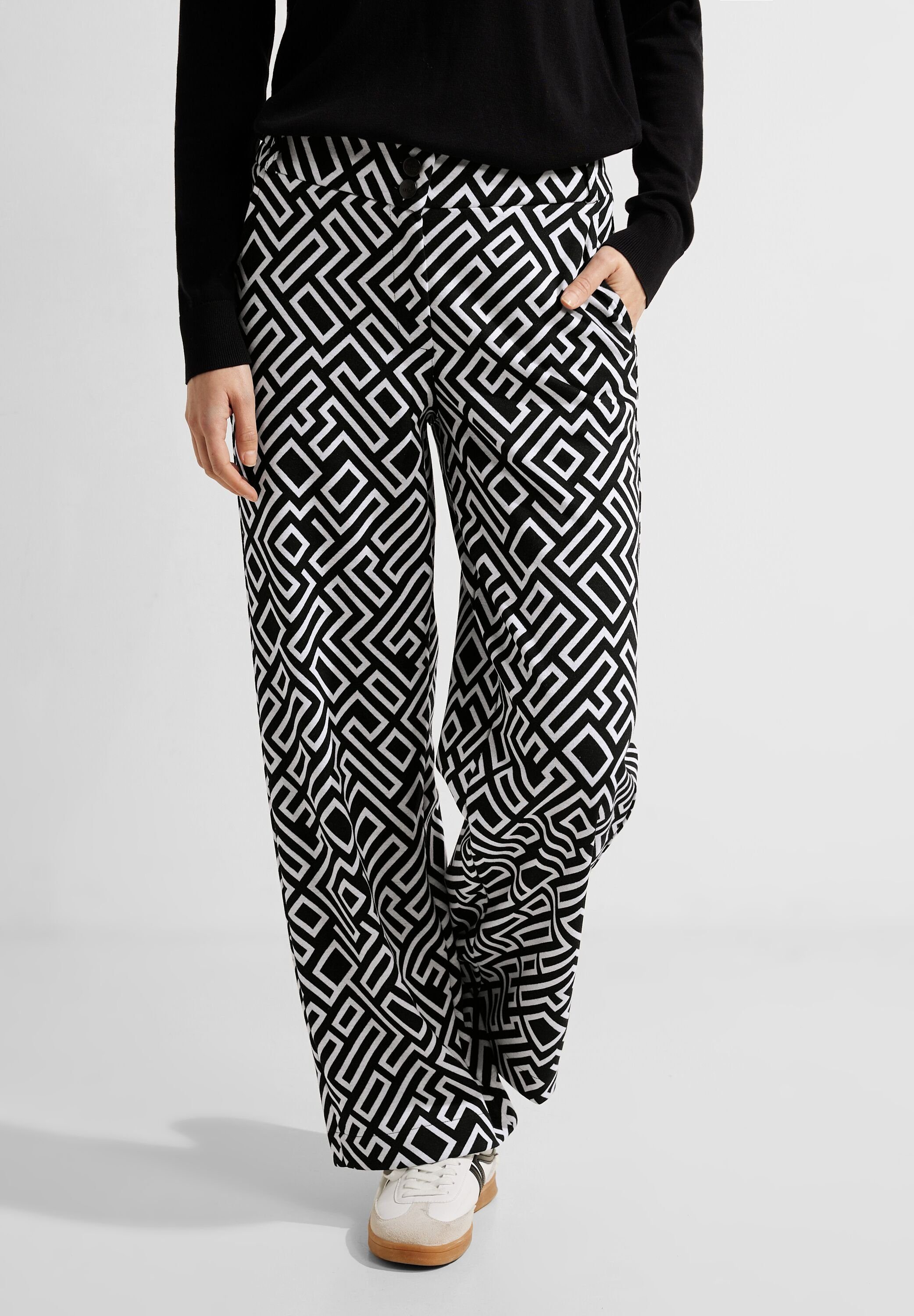 Cecil Culotte High Waist, Grafischer Print