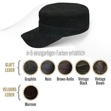 BLACK FOREST FOX Cowboyhut CUBA Cap Hut Leder Schirmmütze Black