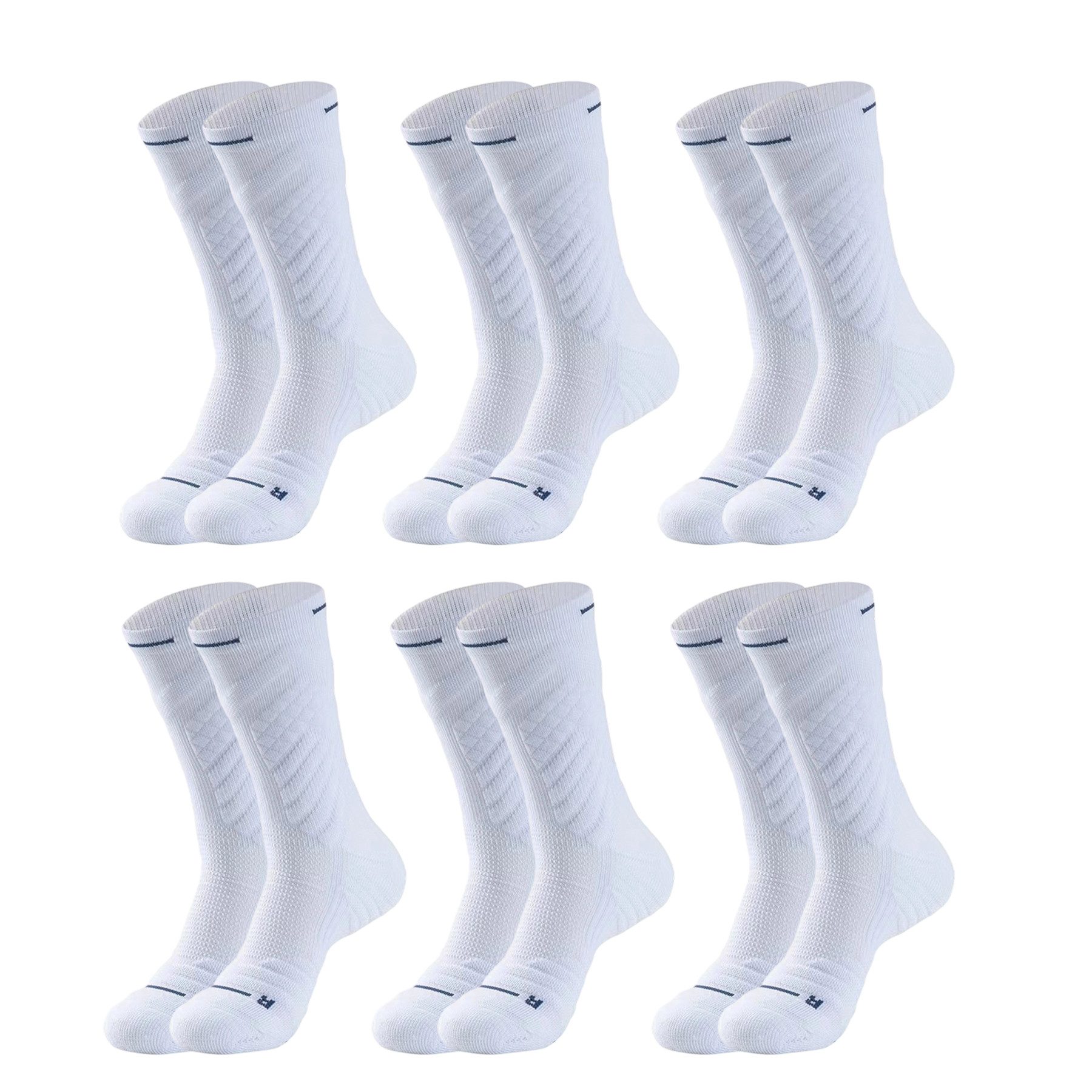 Sportsocken 6 Paar Sportsocken, Tennissocken, 38-44 atmungsaktiver Baumwolle