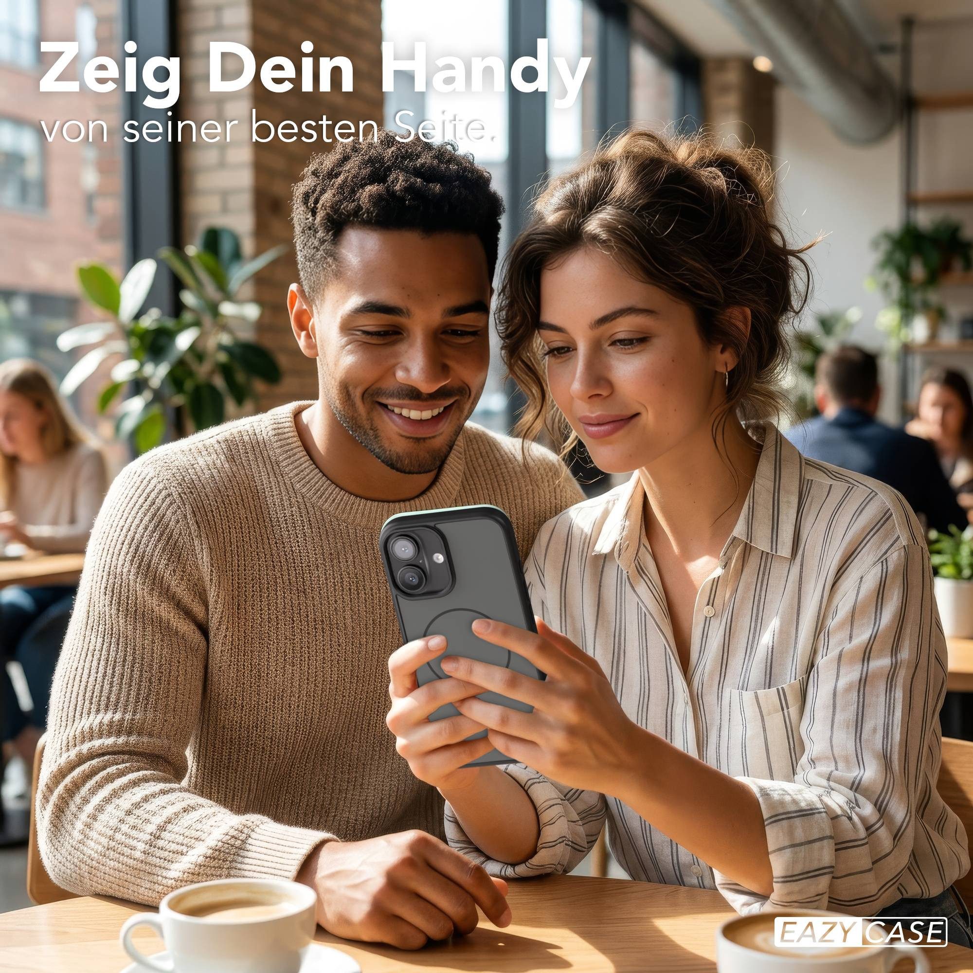 EAZY CASE Handyhülle Slim Outdoor MagSafe Case für Apple iPhone 16 6,1 Zoll, Dünne Outdoor Hülle mit MagSafe & starkem Schutz in Schwarz