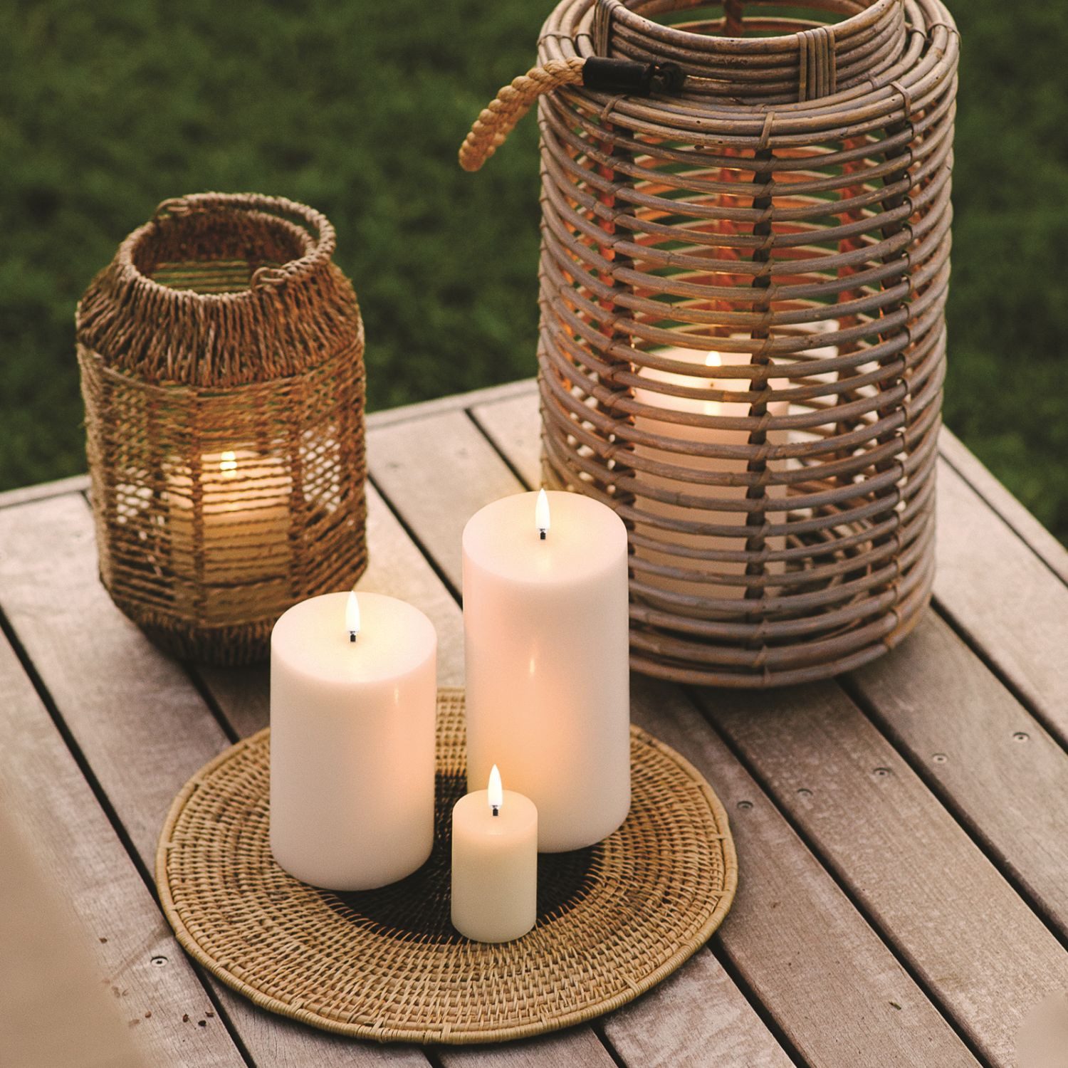 UYUNI Lighting LED-Kerze Stumpenkerze Nordic White Smooth 15,2 cm günstig online kaufen